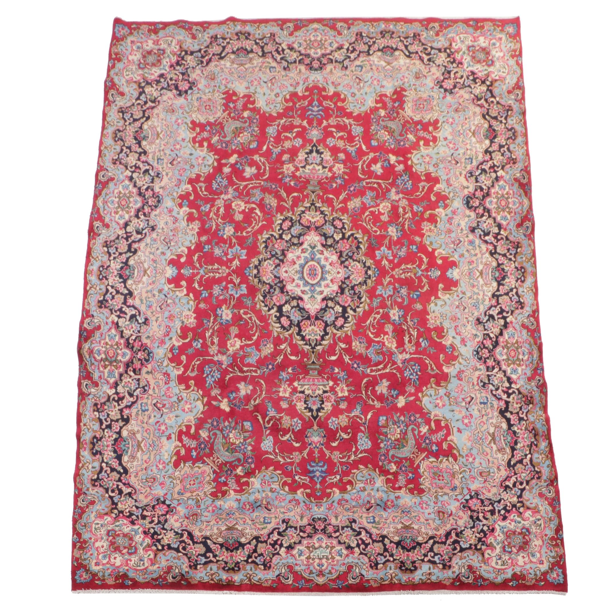 9'10 x 12'8 Hand-Knotted Persian Kerman Room Sized Rug