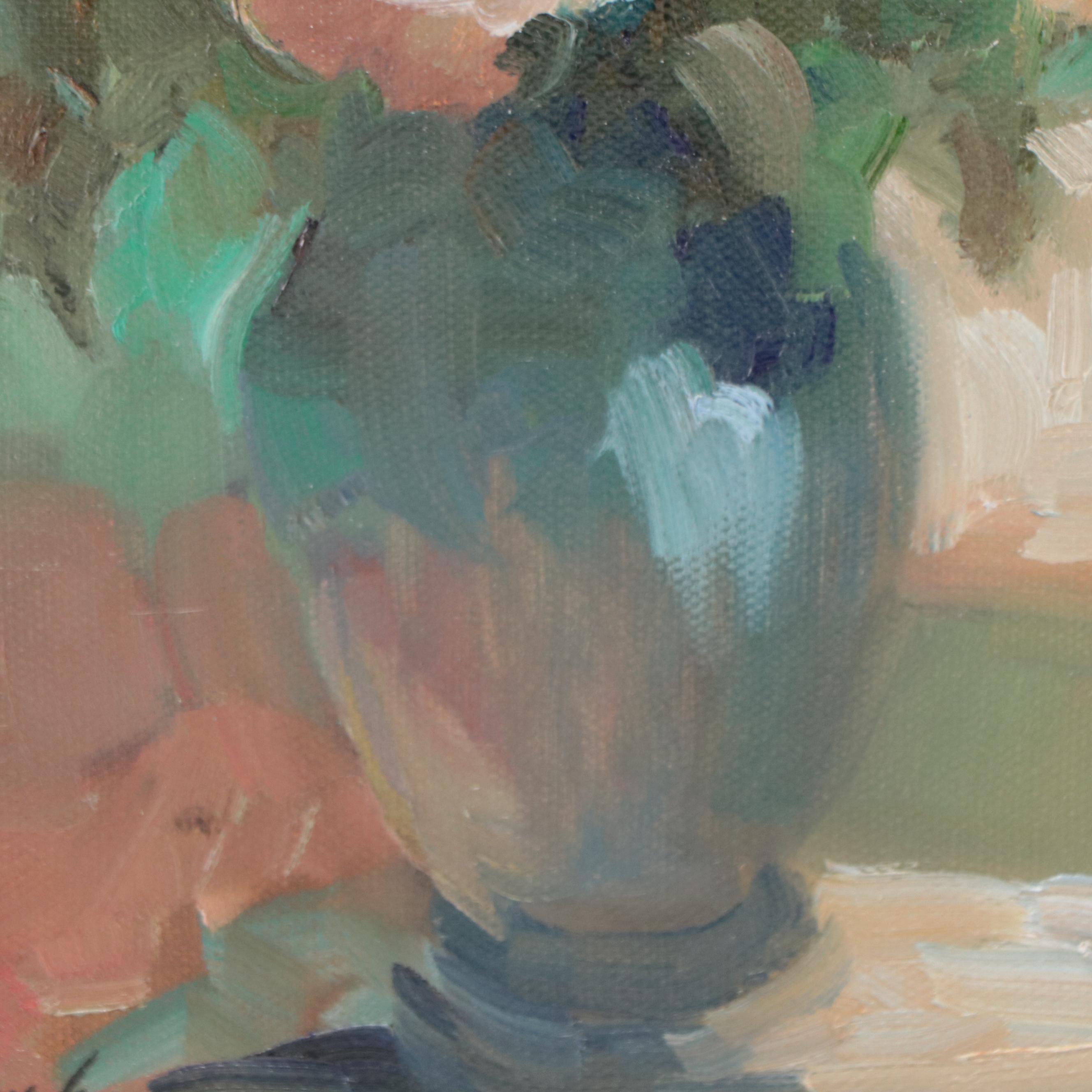 Sally Rosenbaum Floral Still Life Oil Painting, 21st Century