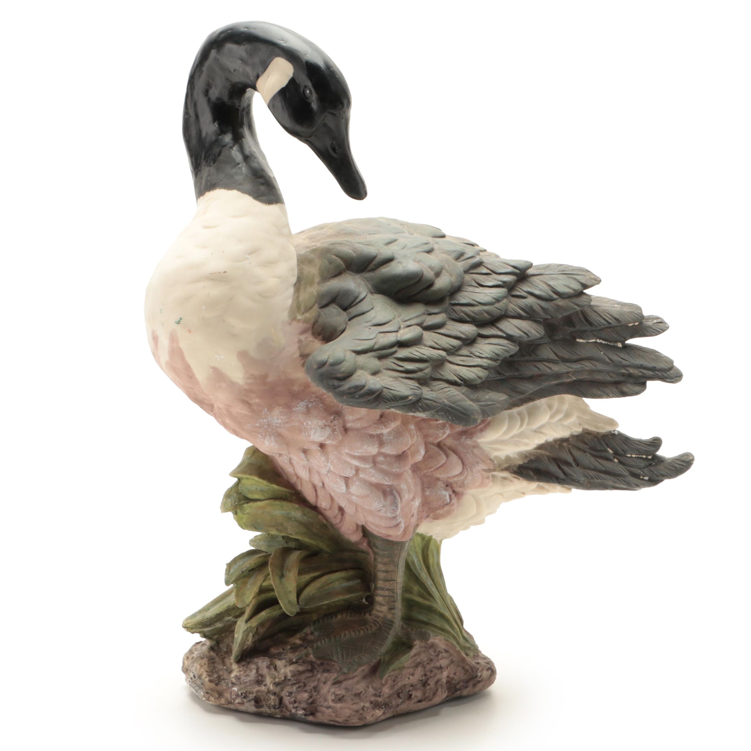 Painted Resin Goose Figurine