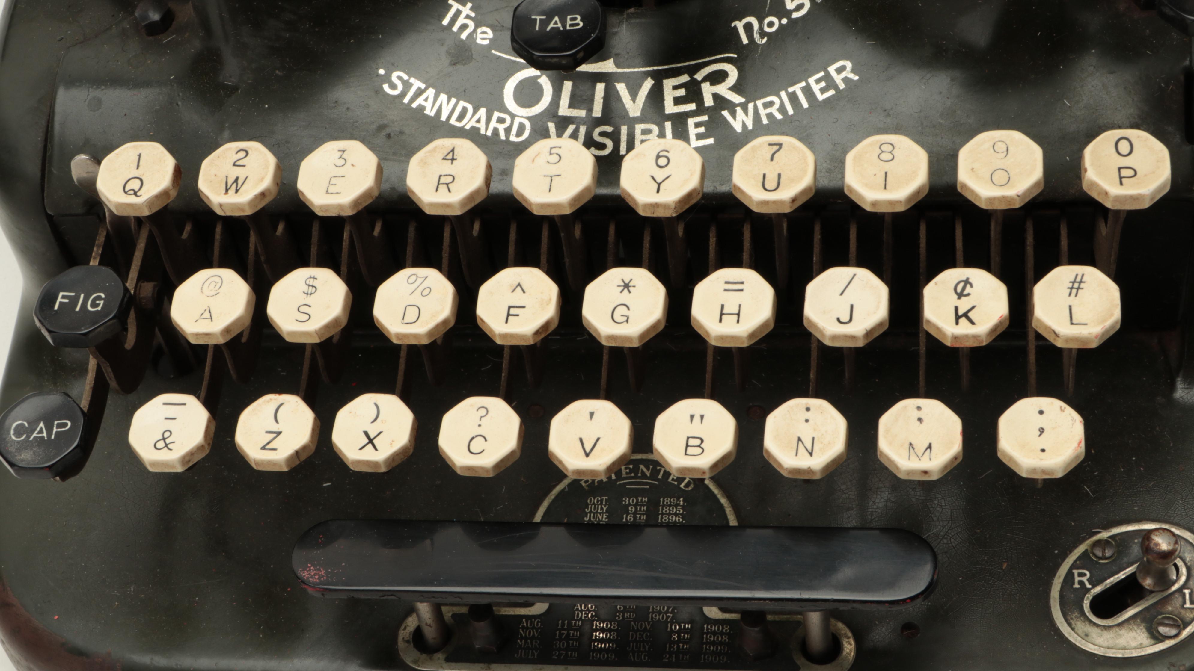 Manual No.5 Printype Oliver Typewriter, Early 20th Century