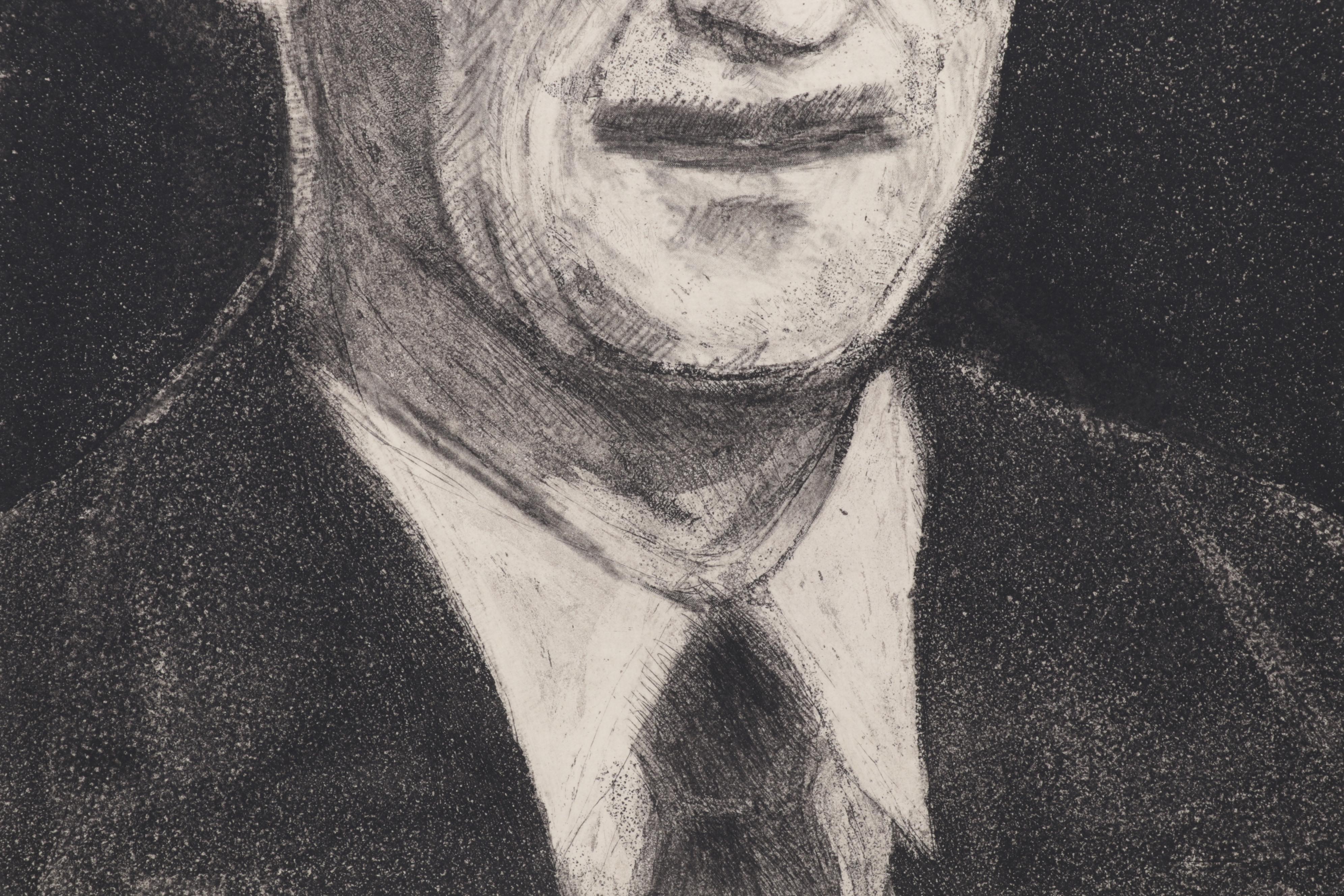 Sidney Chafetz Etching With Aquatint "George Orwell," 1984