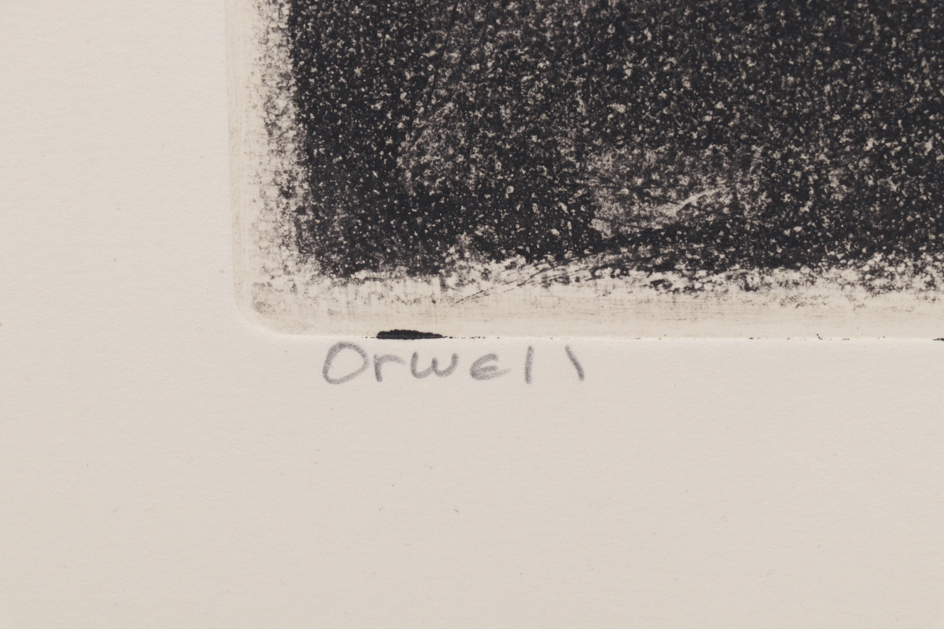 Sidney Chafetz Etching With Aquatint "George Orwell," 1984