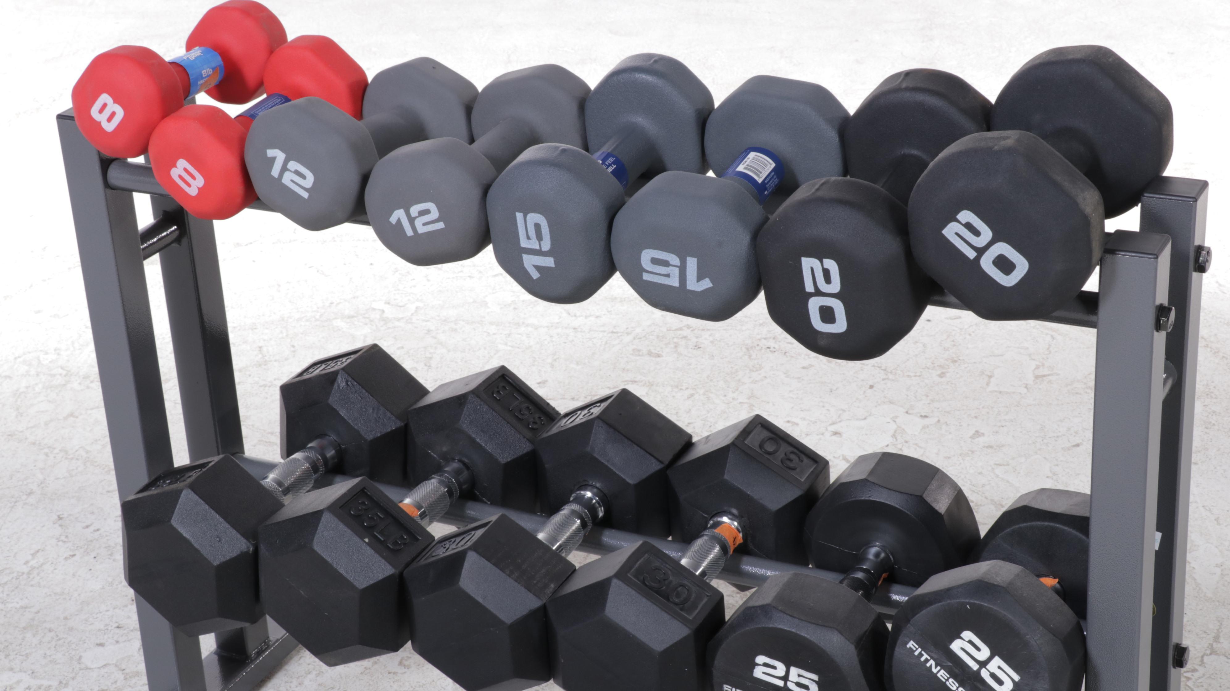 Sports Authority, Fitness Gear Dumbbells With FG R/400 Weights Stand