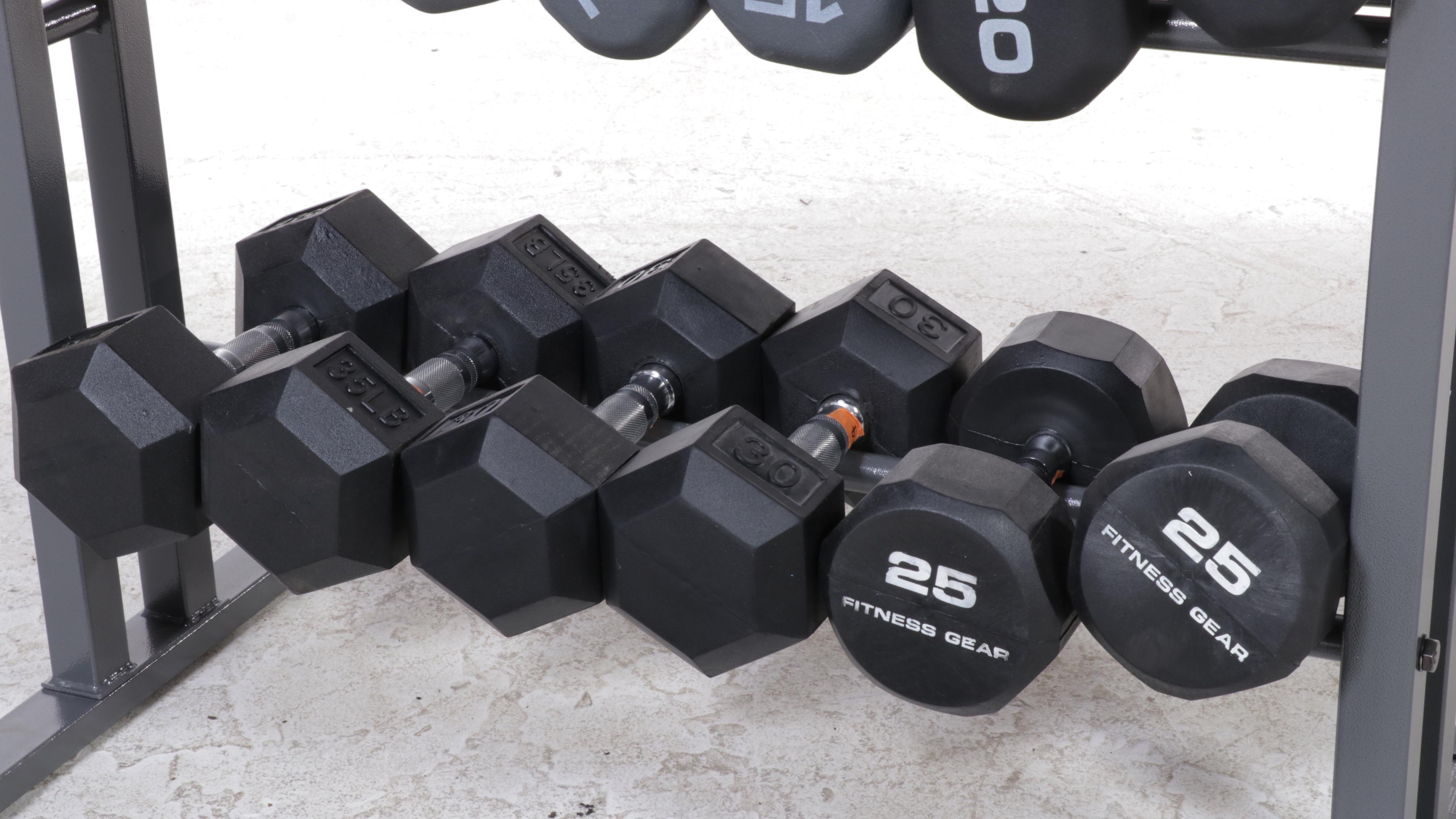 Sports Authority, Fitness Gear Dumbbells With FG R/400 Weights Stand