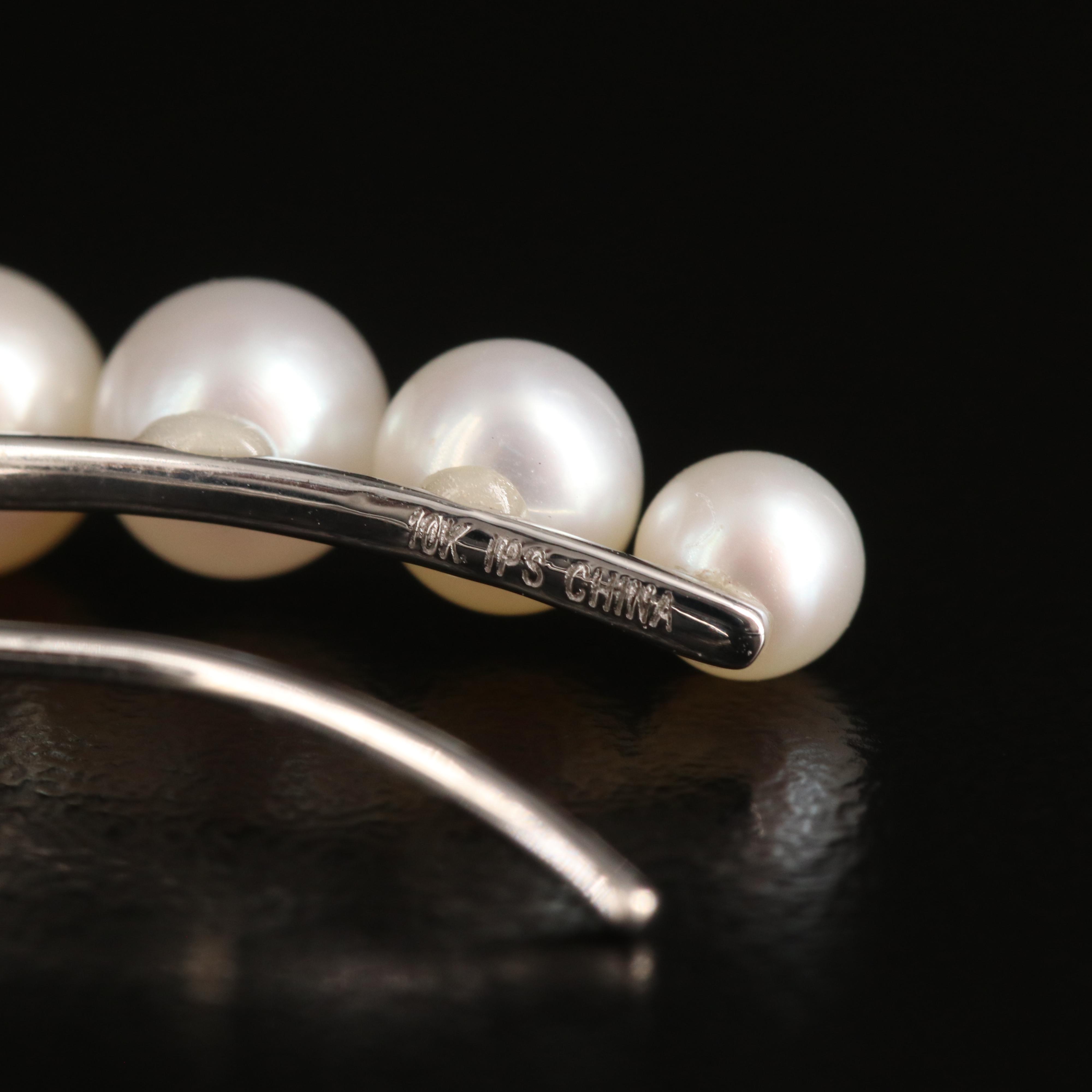 10K Graduated Pearl Ear Climbers