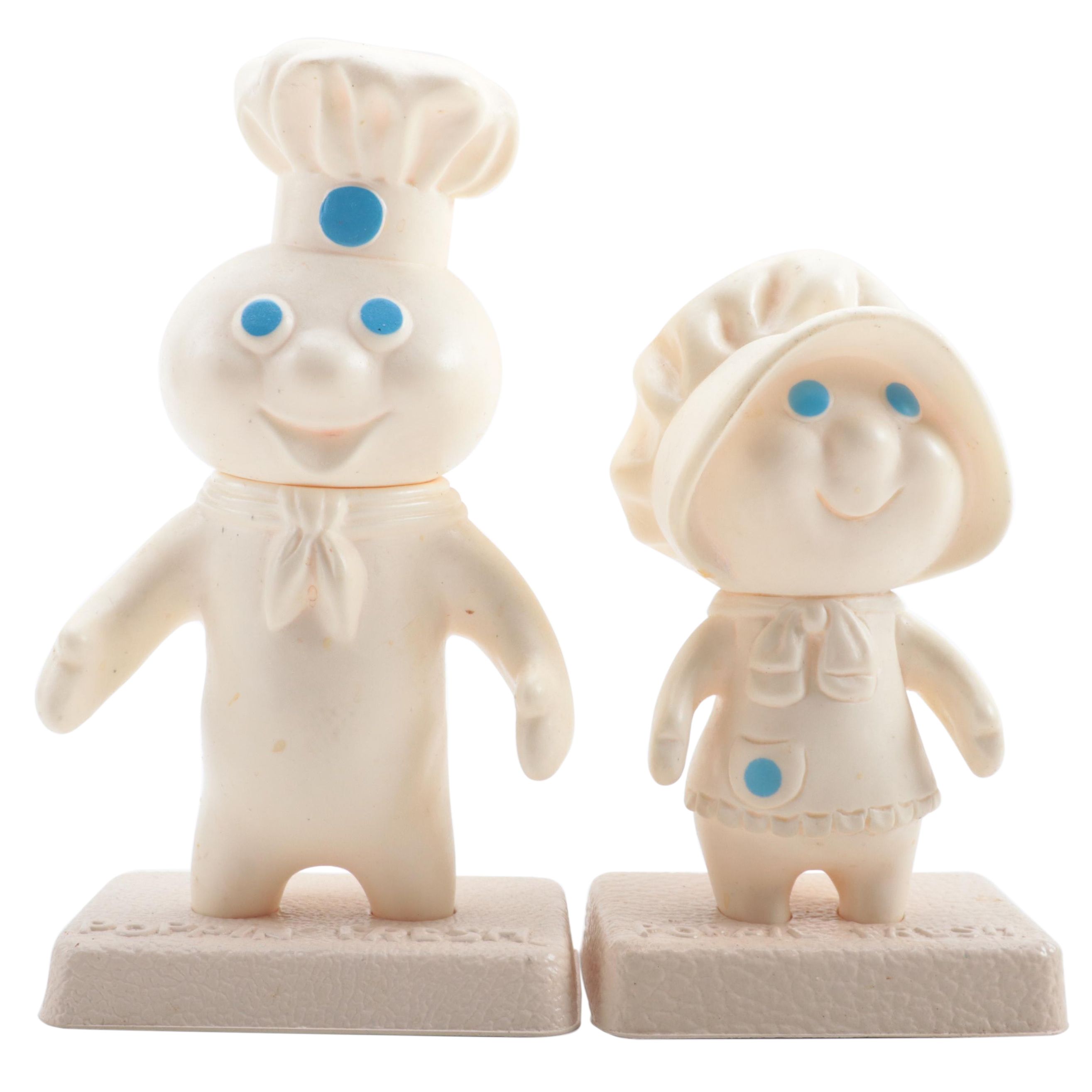 Pillsbury Poppin' Fresh Doughboy and Dough Girl Vinyl Advertising Dolls