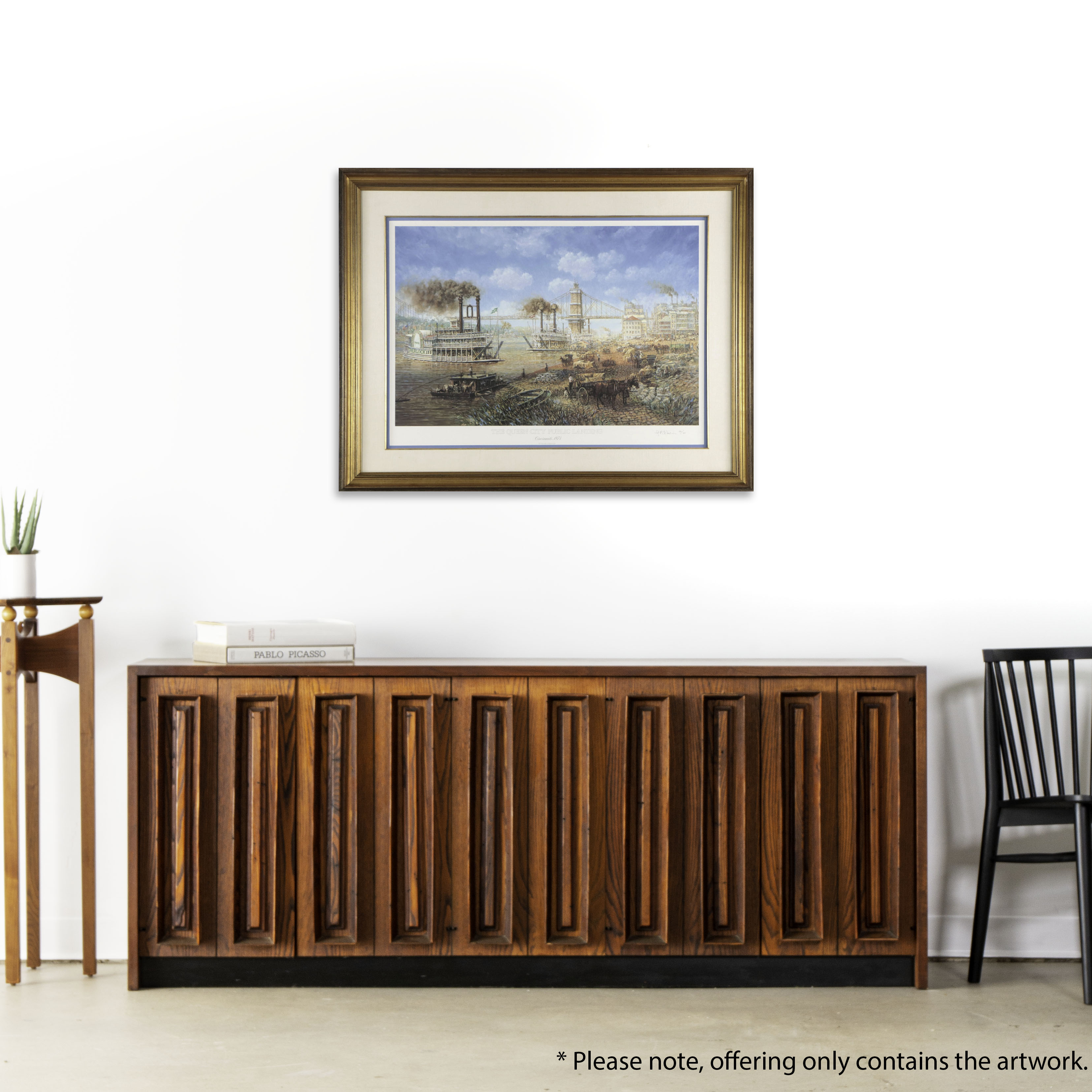 Frank McElwain Offset Lithograph "The Queen City Public Landing"