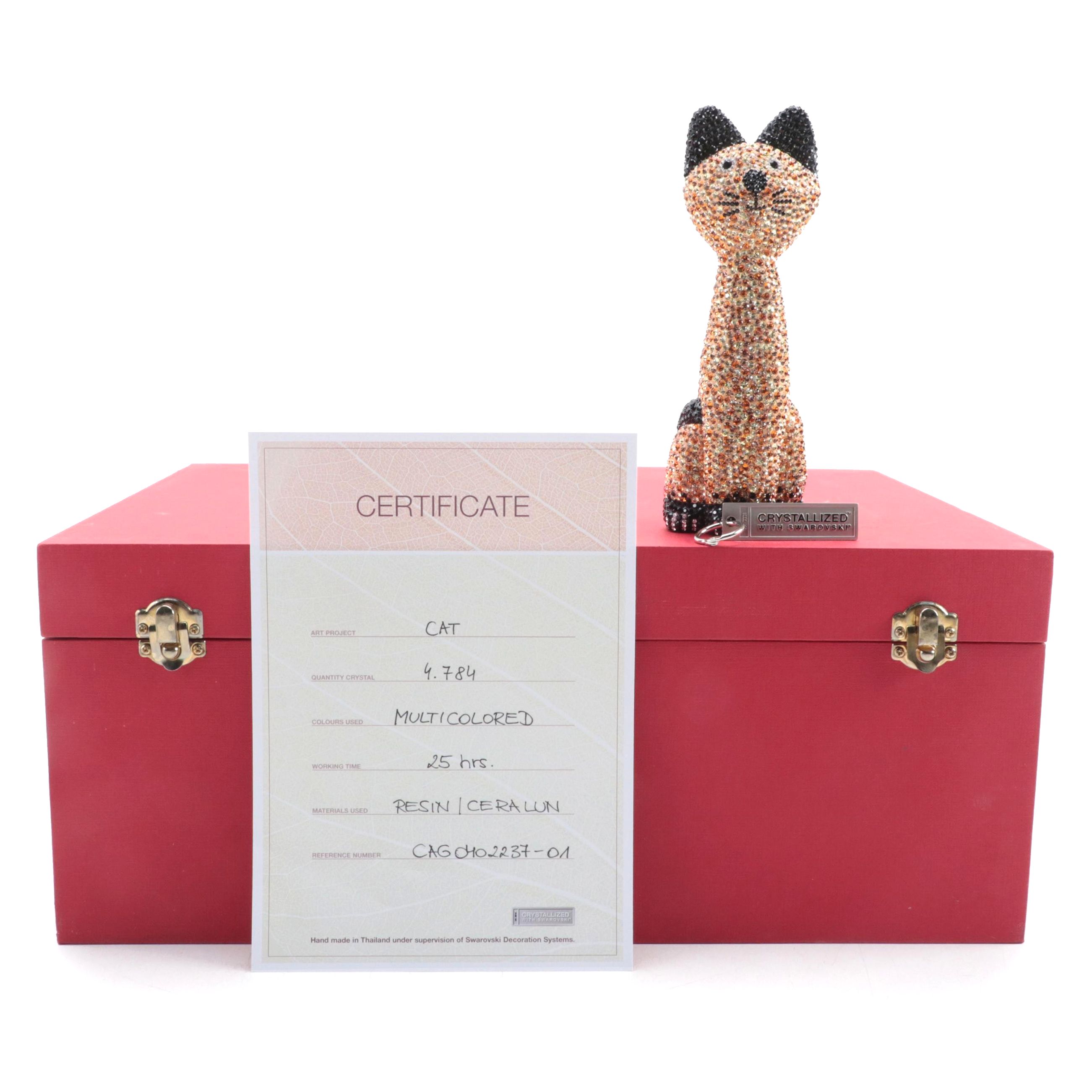 Swarovski Crystallized Resin Cat Figurine