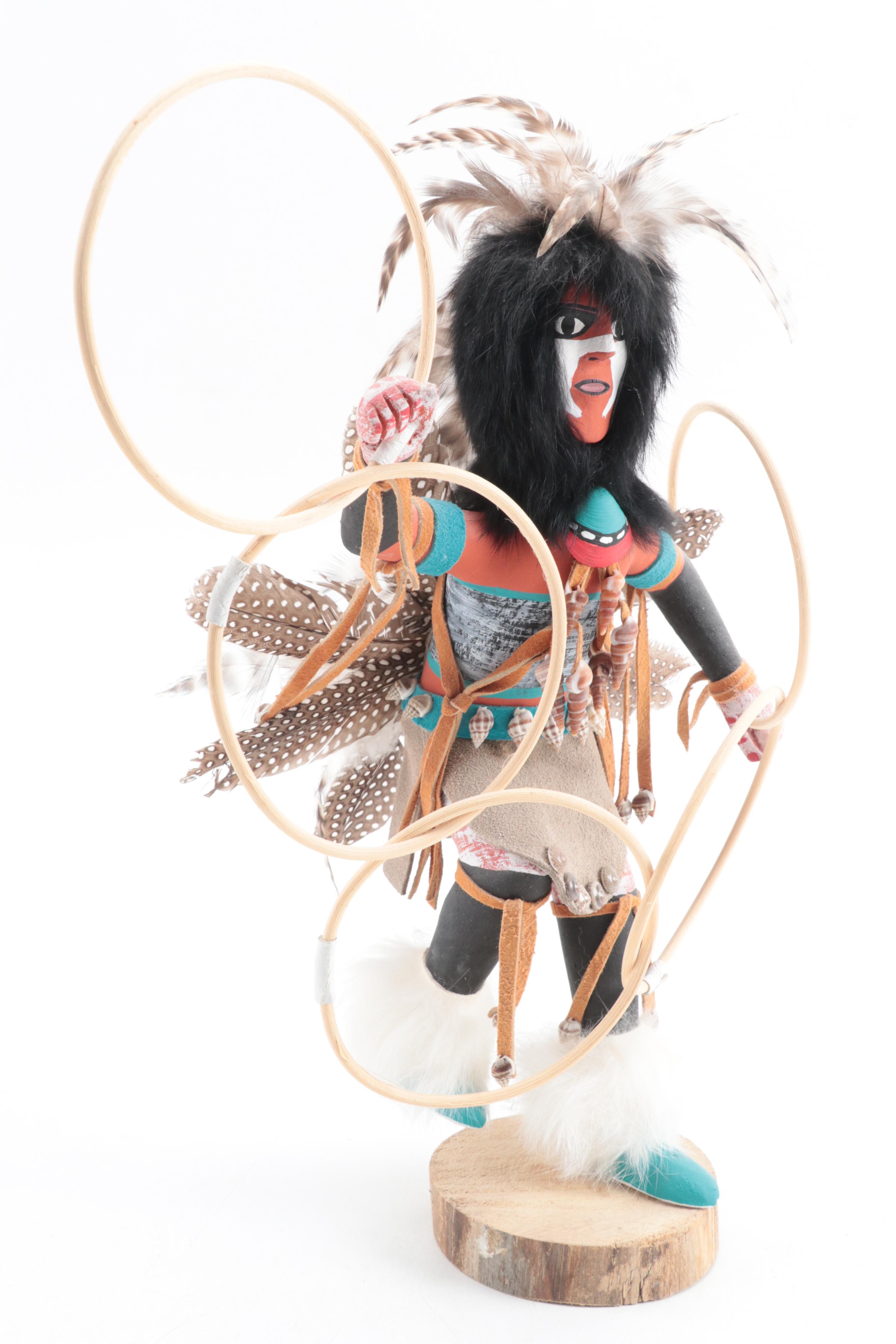 Hopi Artist Signed "Hoop Dancer Kachina" Figure