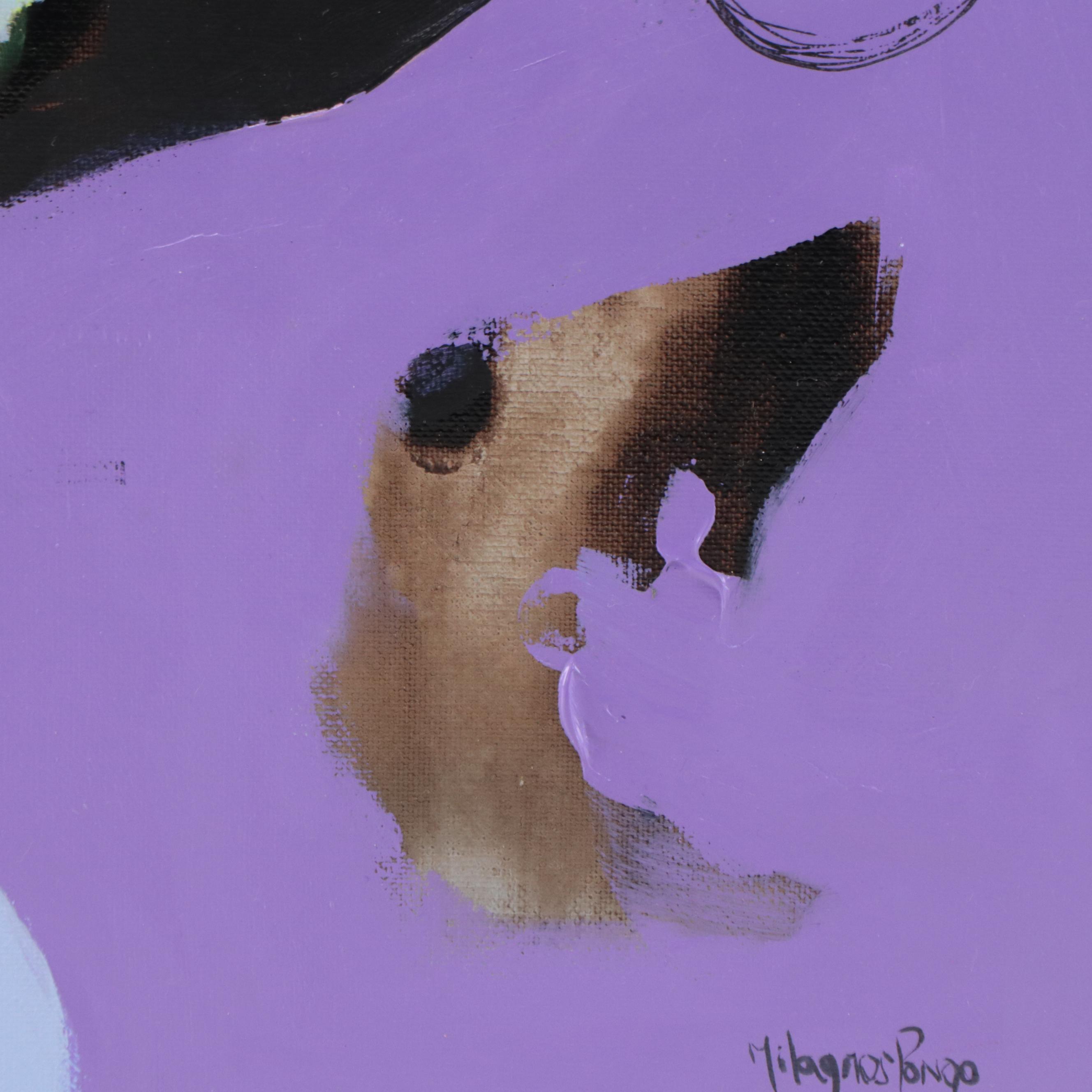 Milagros Pongo Abstract Mixed Media Painting "New Life," 21st Century