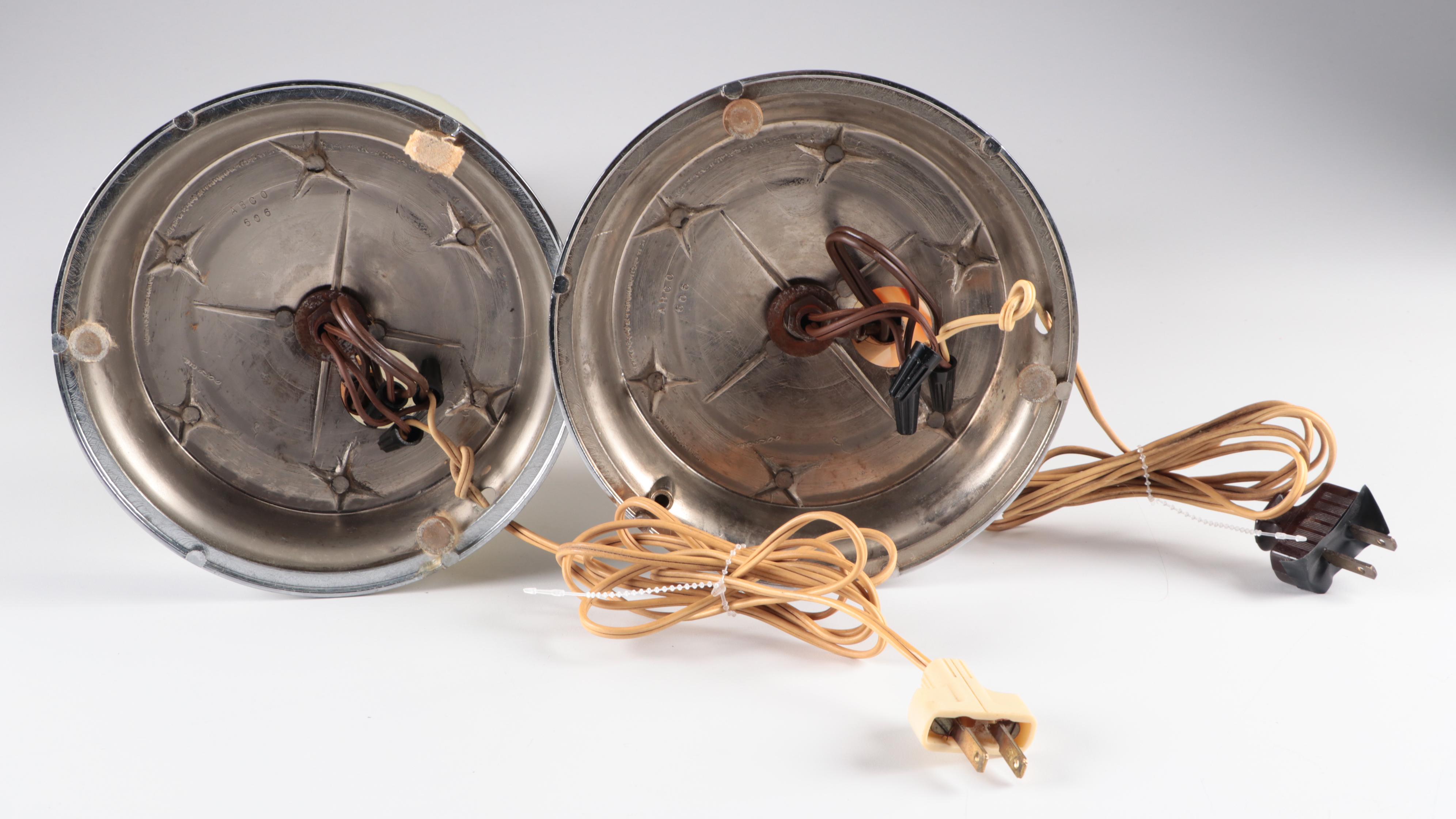 Pair of ABCO Art Deco Slag Glass Urn Table Lamps, Circa 1930s