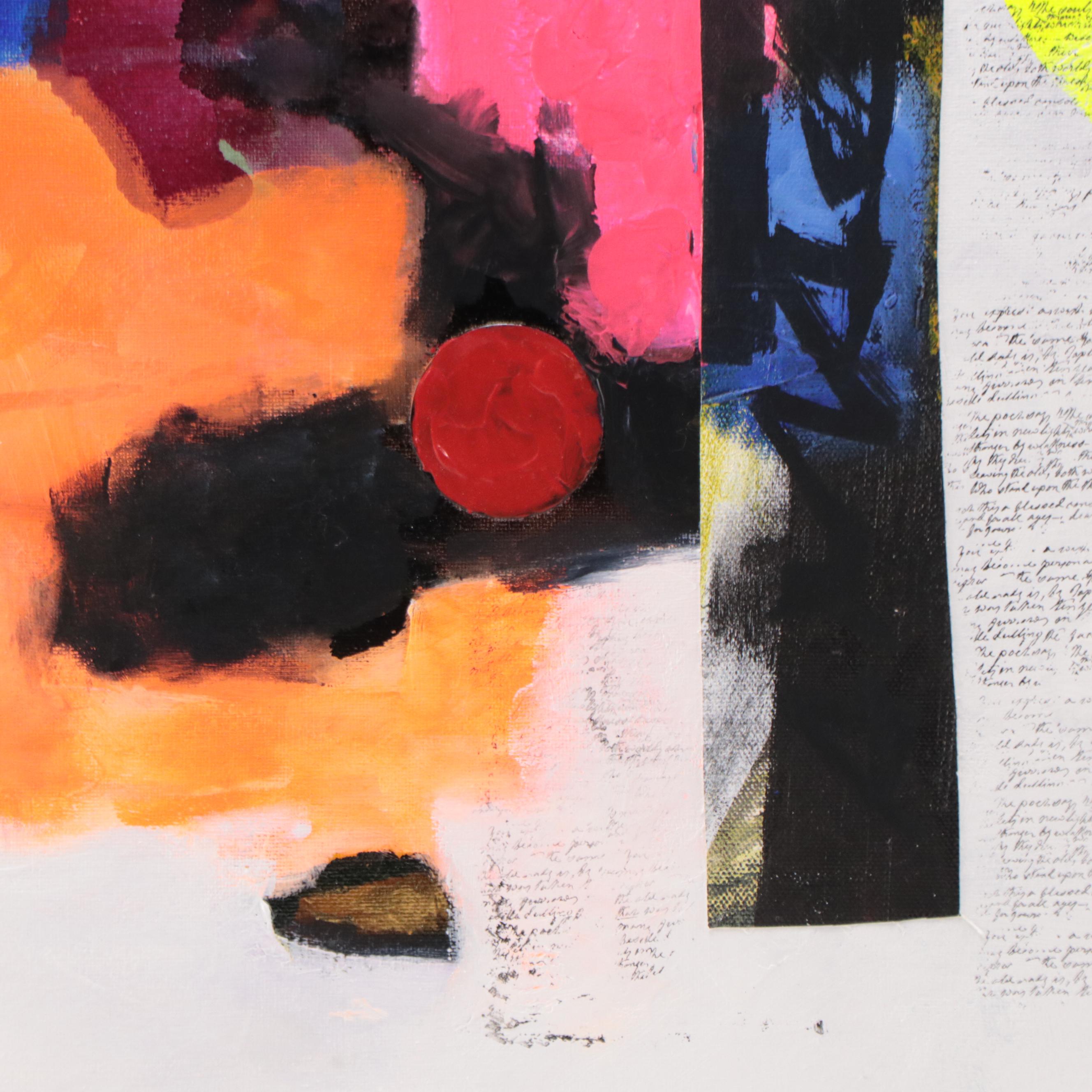Milagros Pongo Abstract Mixed Media Painting "History," 21st Century