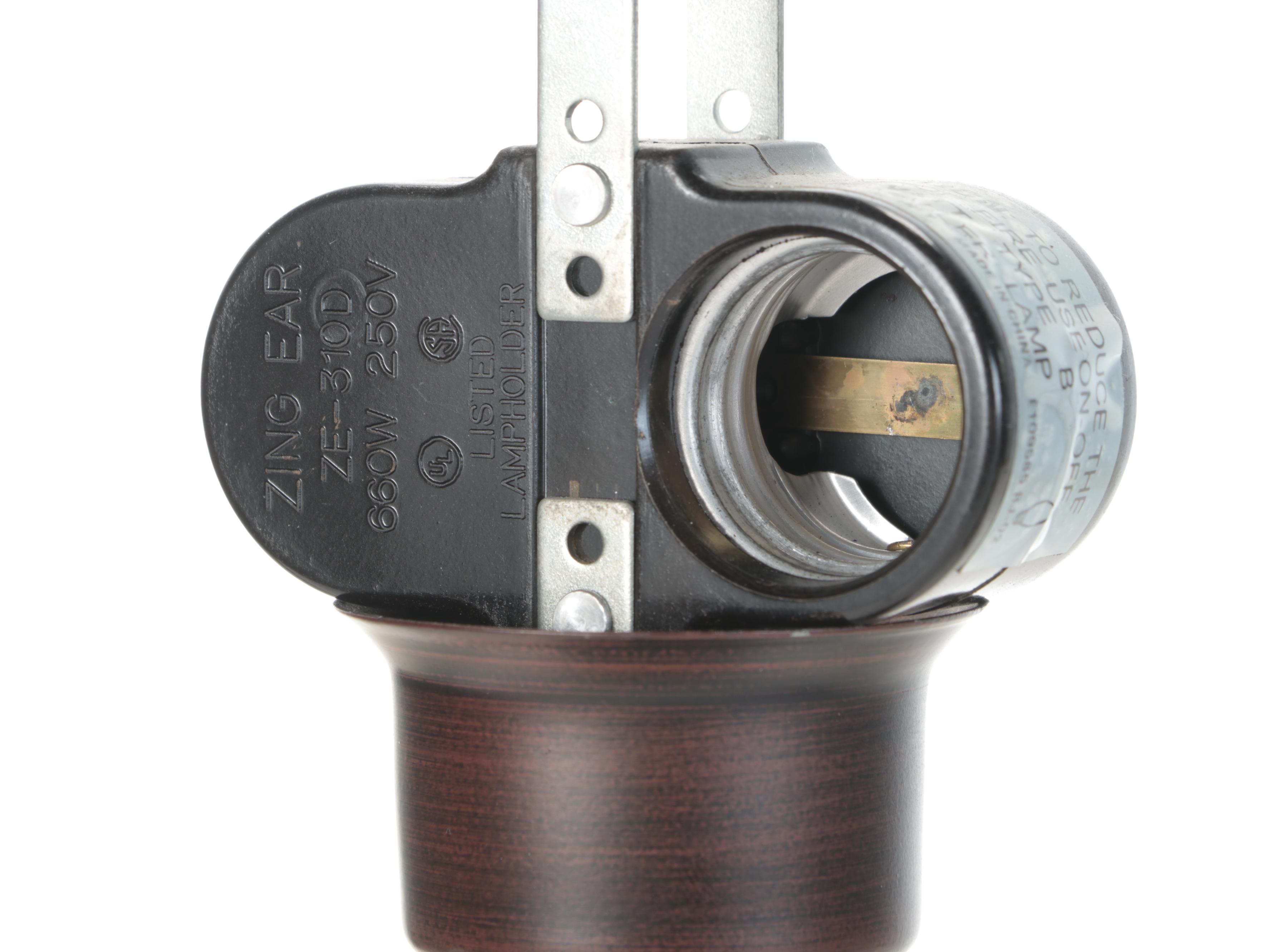 Three Neoclassical Style Bronzed Metal Lamps With Satin Glass Shades, 21st C