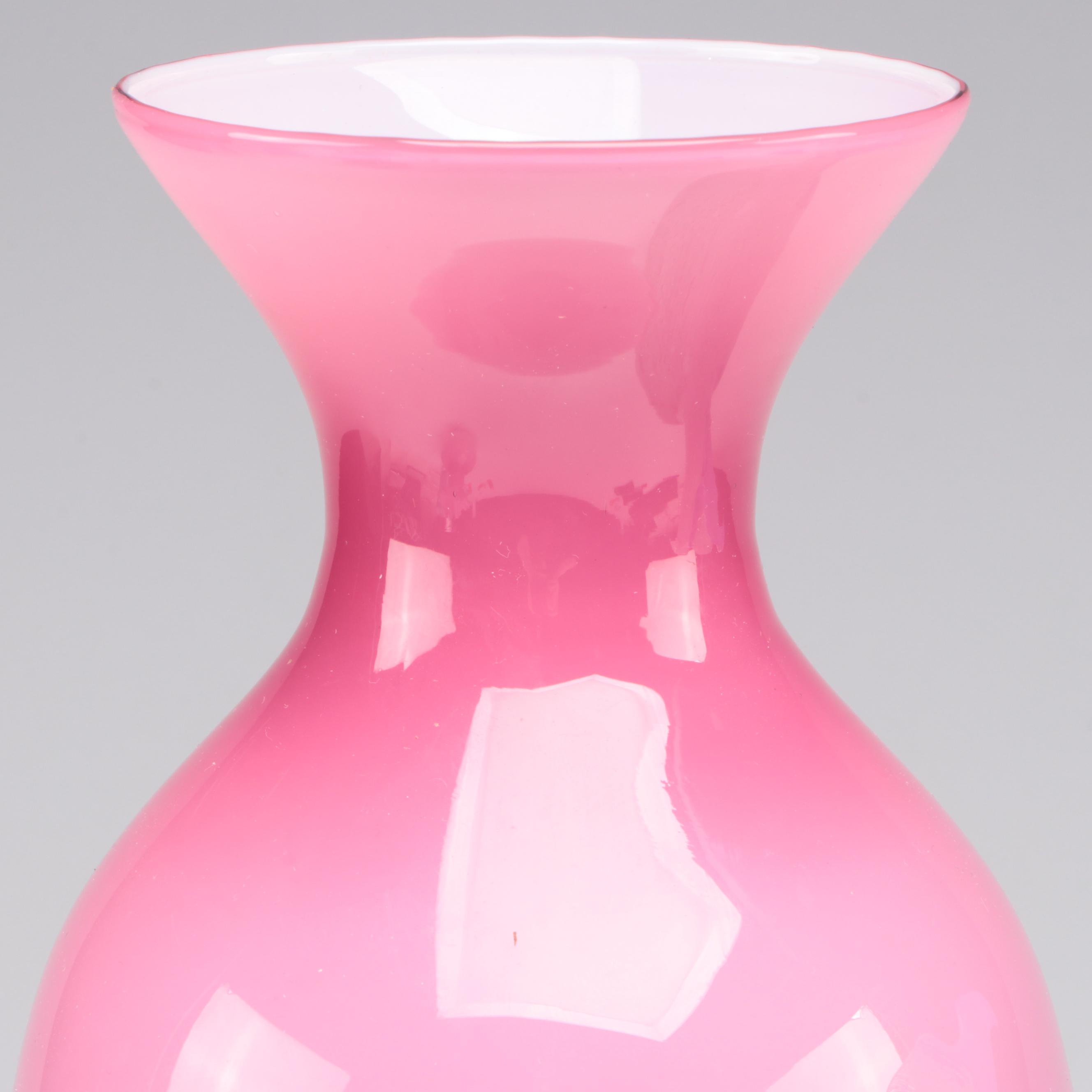 Blown Glass Ruffled Jug with Blown and Other Glass Vases