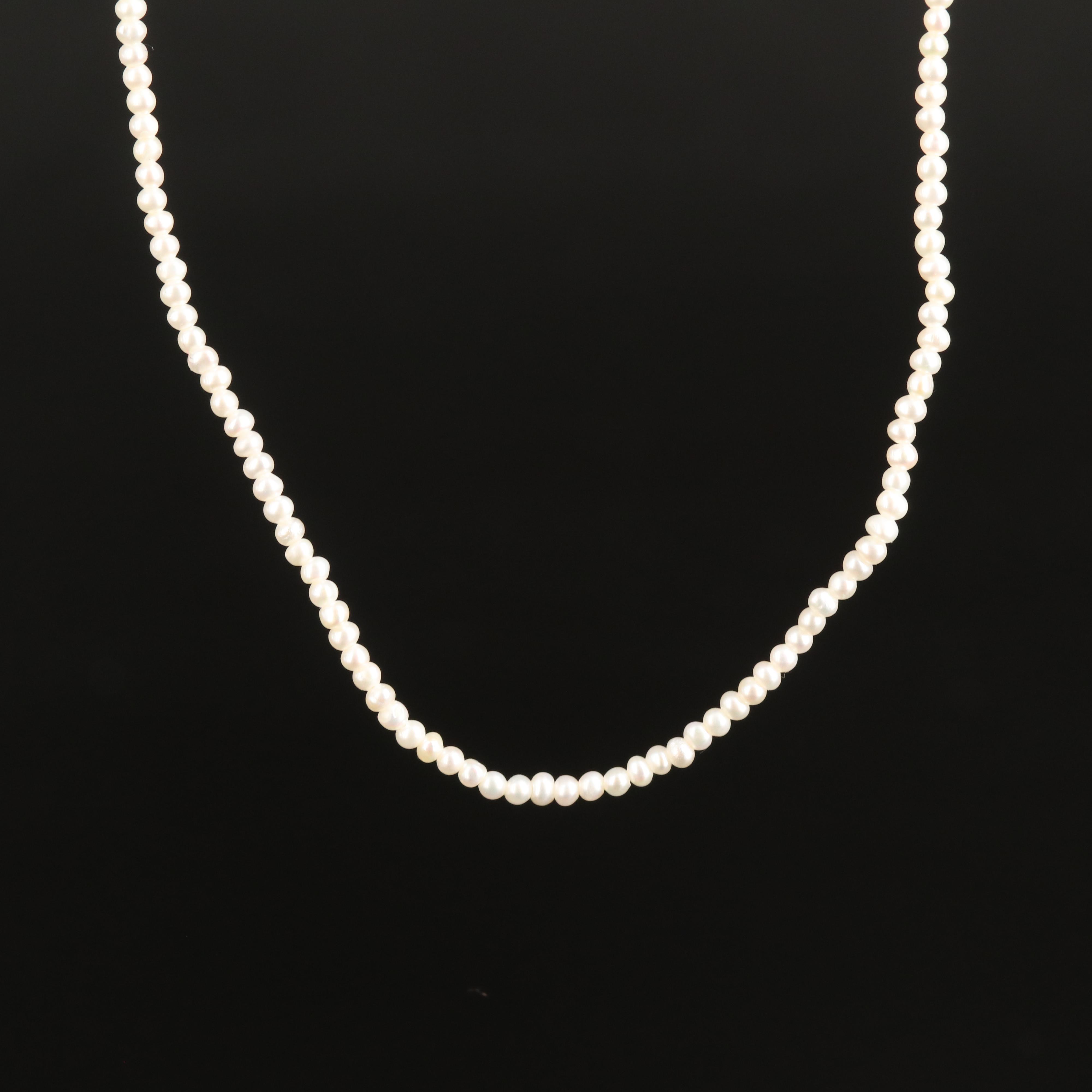 Seed Pearl Necklace with 14K Clasp
