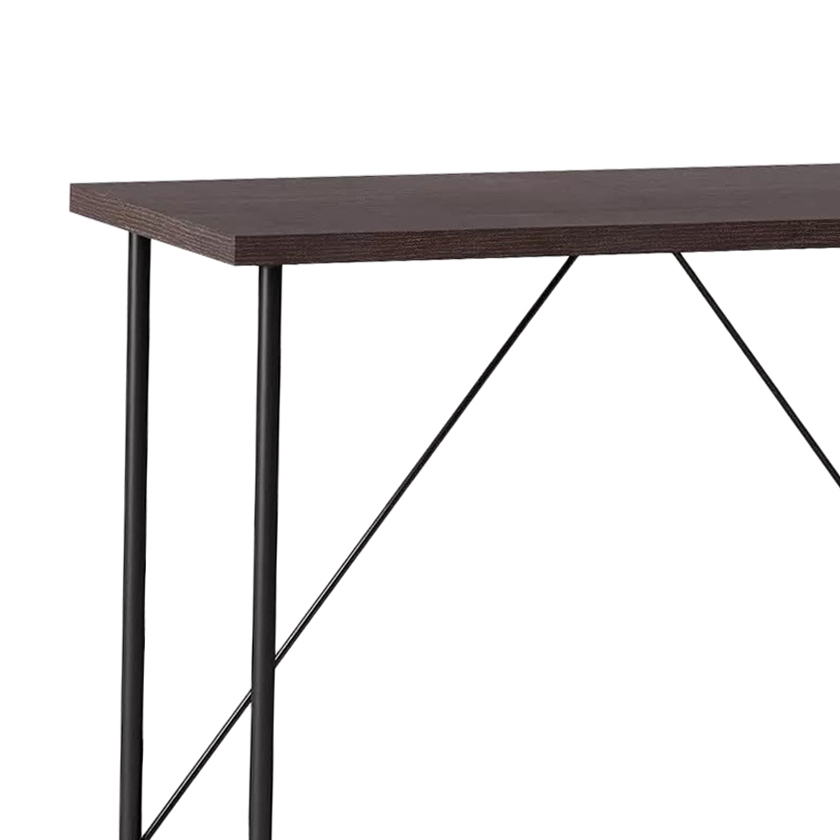 Industrial Style Metal and Espresso Wood Grain Console Table