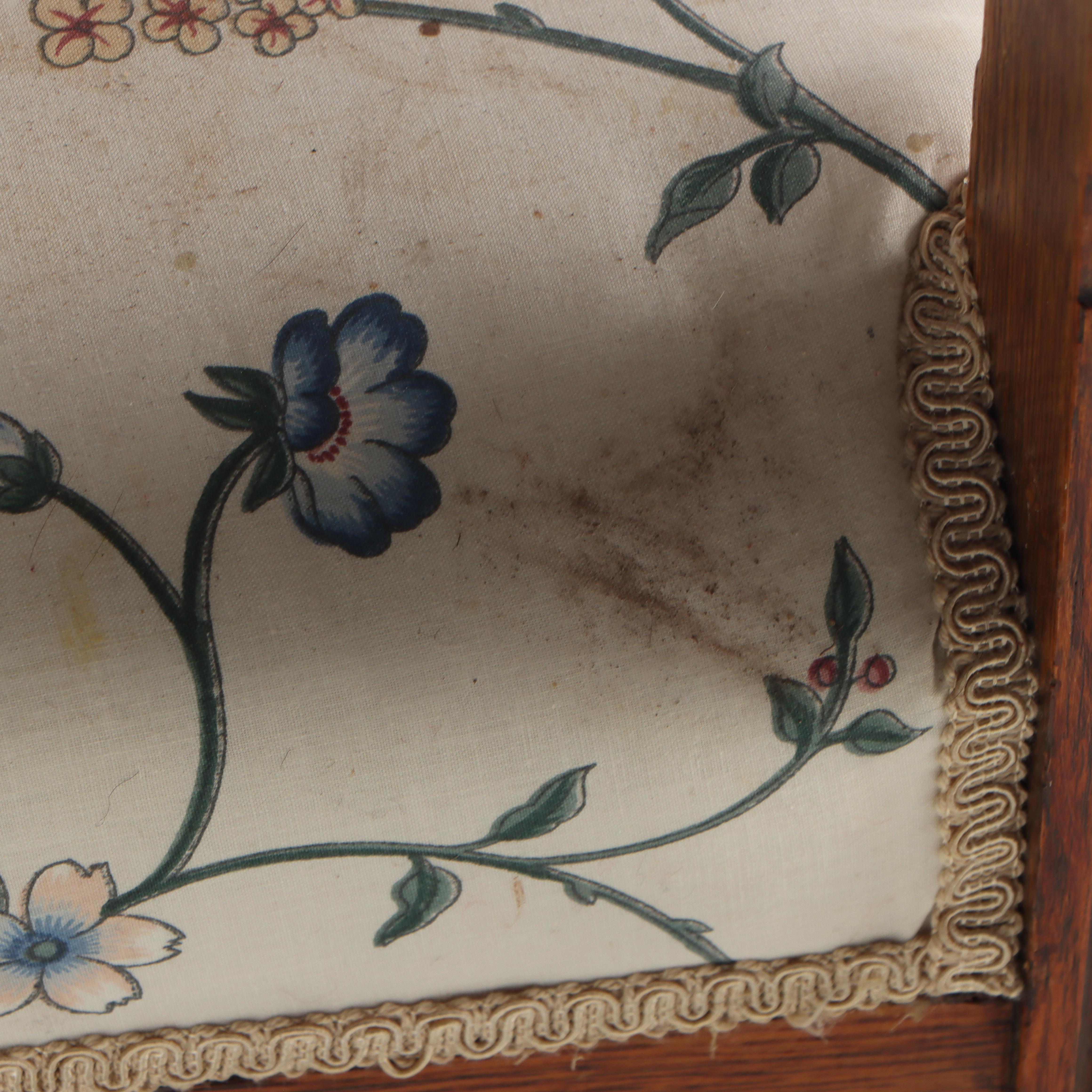 Victorian Carved Oak Open Armchair on Casters, Late 19th Century