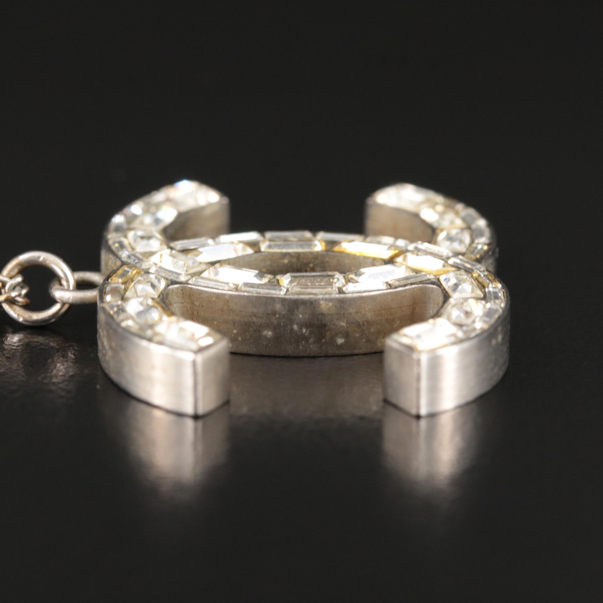 Chanel Strass Crystal Logo Necklace