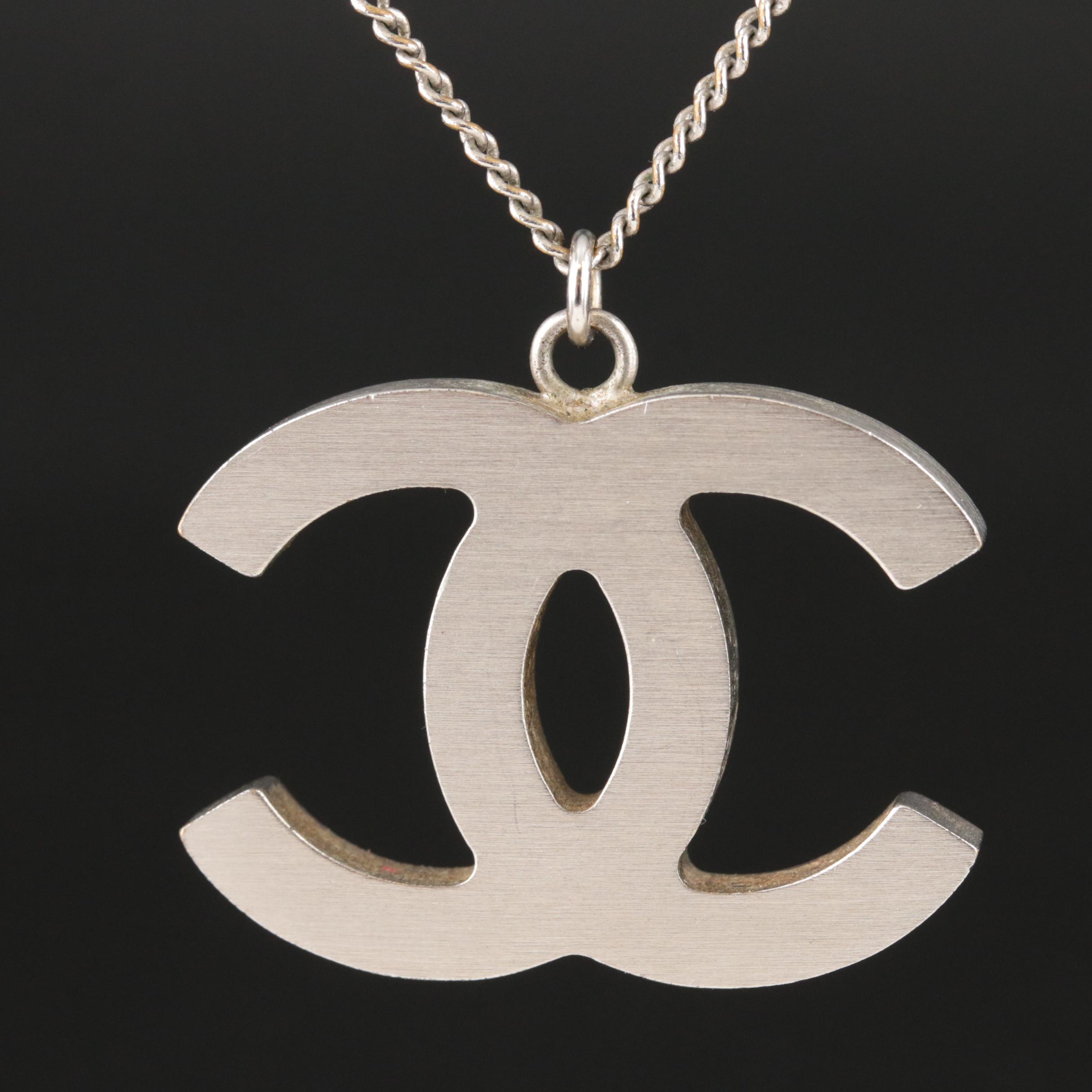 Chanel Strass Crystal Logo Necklace