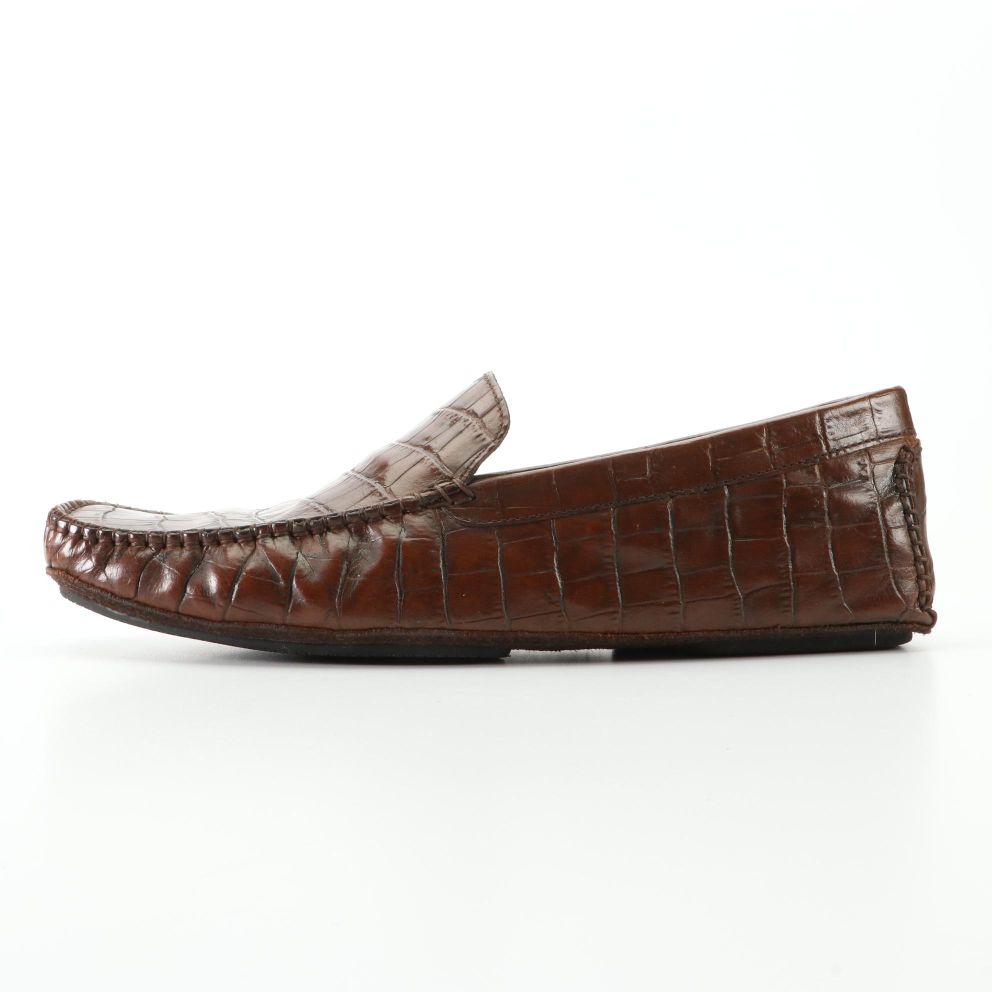 Men's Cole Haan Loafers in Leather and Croc-Embossed Leather