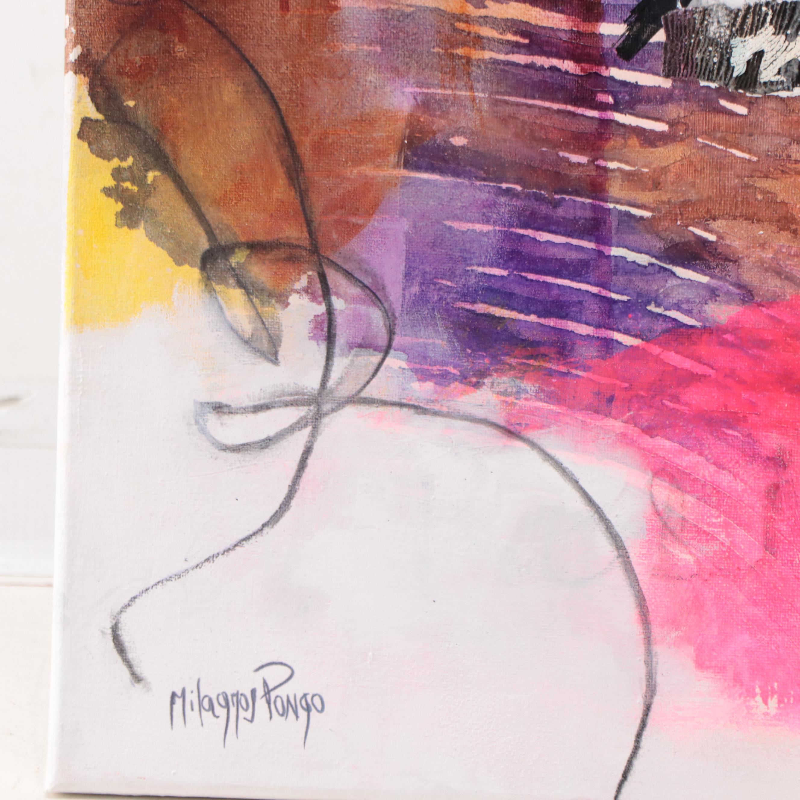 Milagros Pongo International Women's Day Mixed Media Painting "Emma"