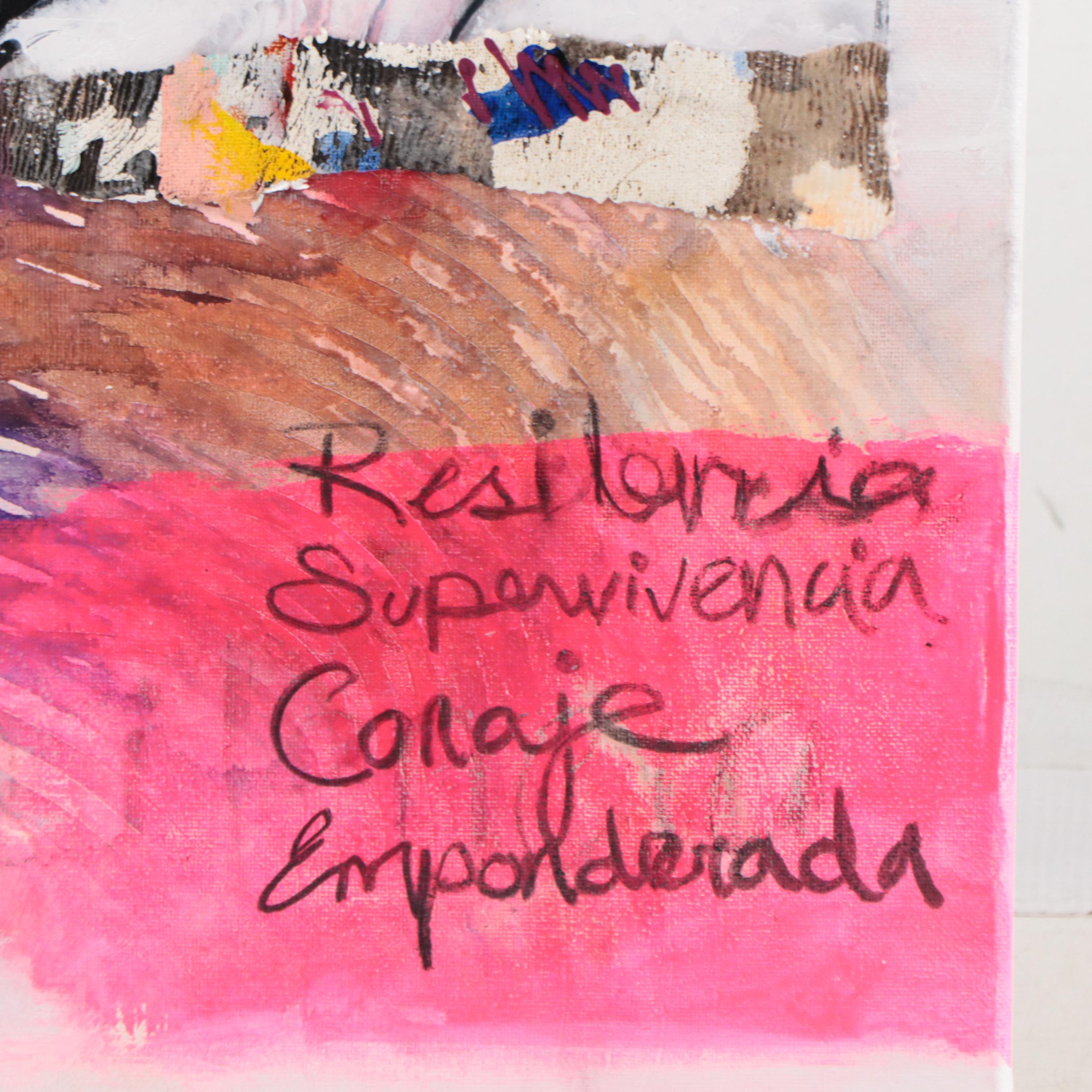 Milagros Pongo International Women's Day Mixed Media Painting "Emma"