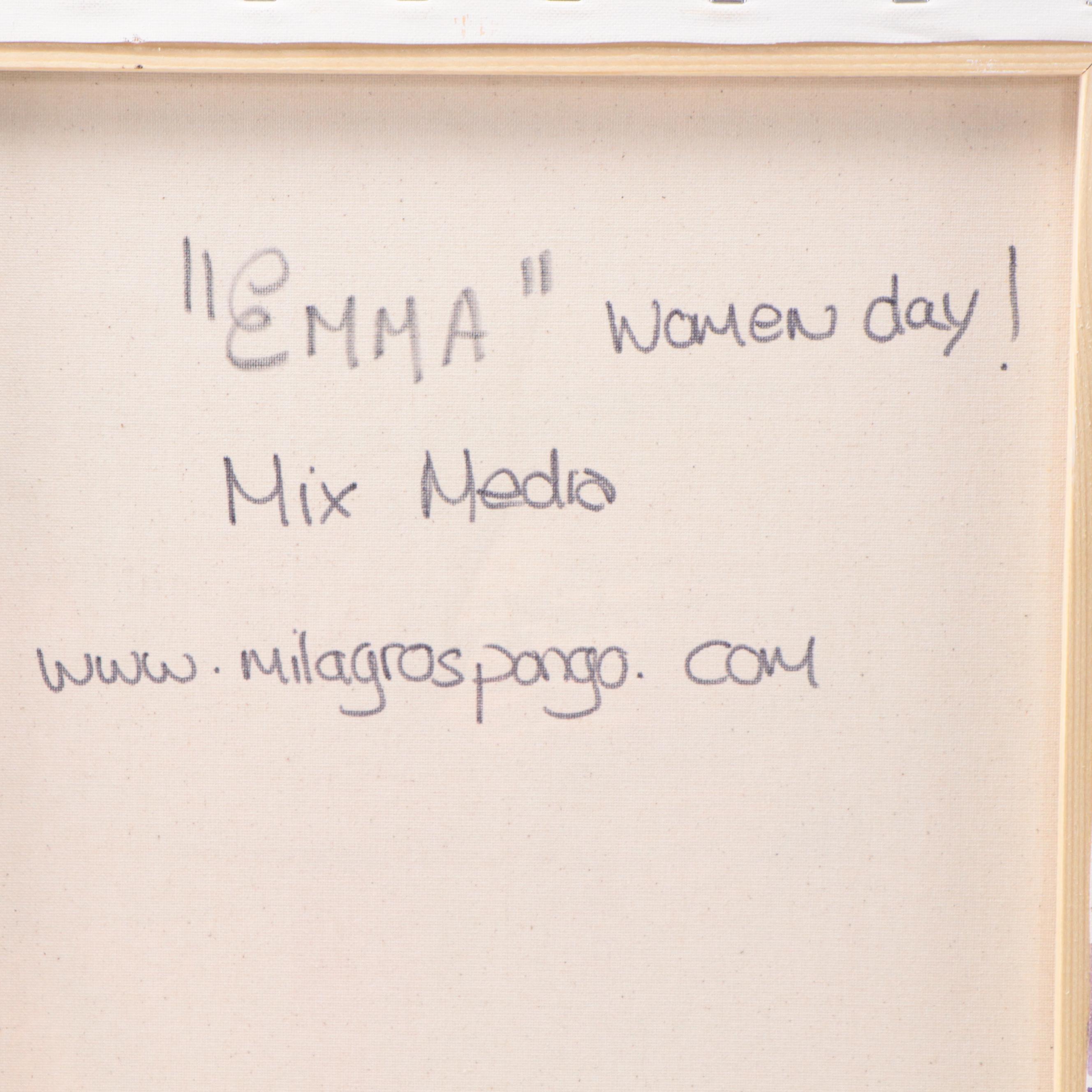 Milagros Pongo International Women's Day Mixed Media Painting "Emma"