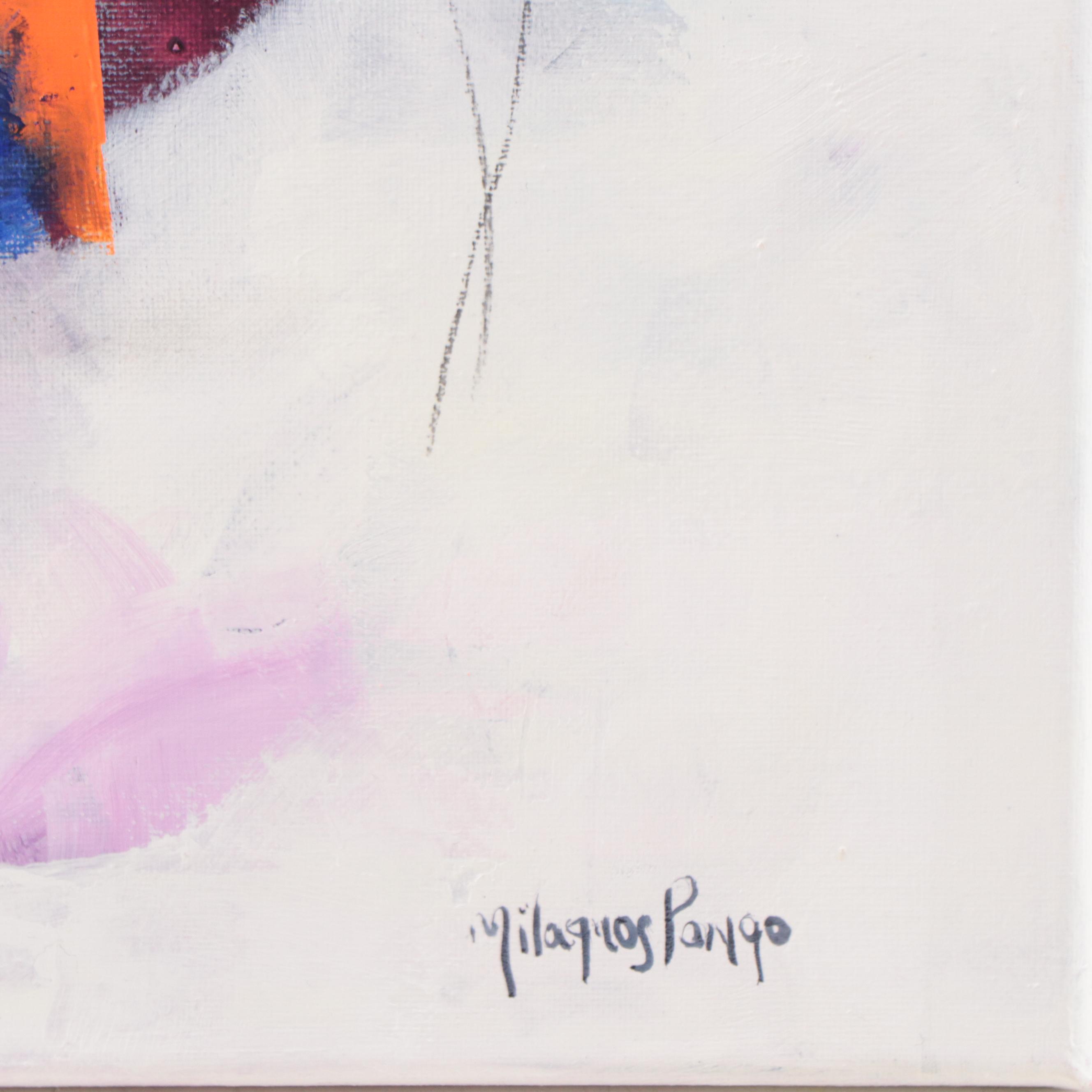 Milagros Pongo Abstract Mixed Media Painting "Spring Dream," 21st Century