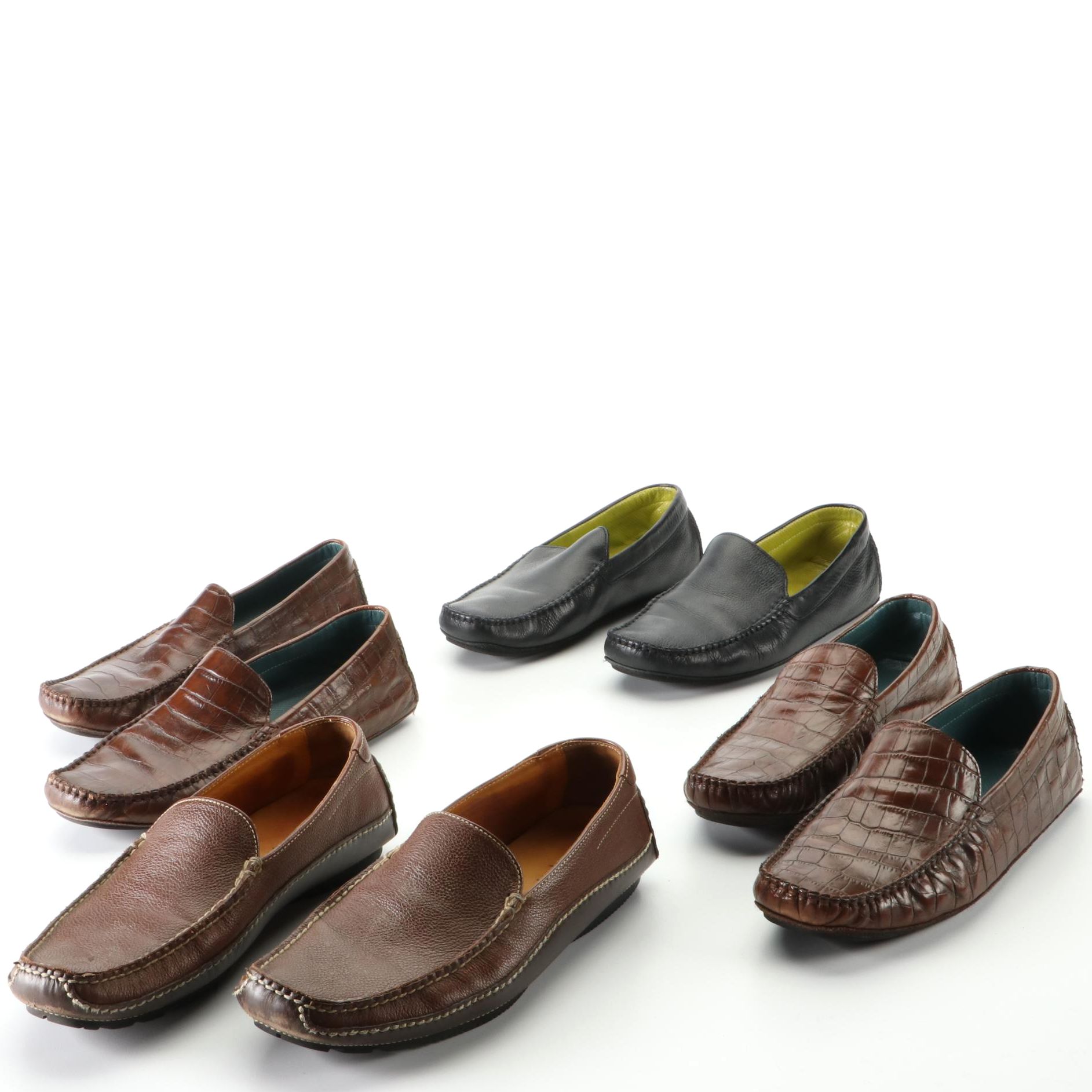 Men's Cole Haan Loafers in Leather and Croc-Embossed Leather