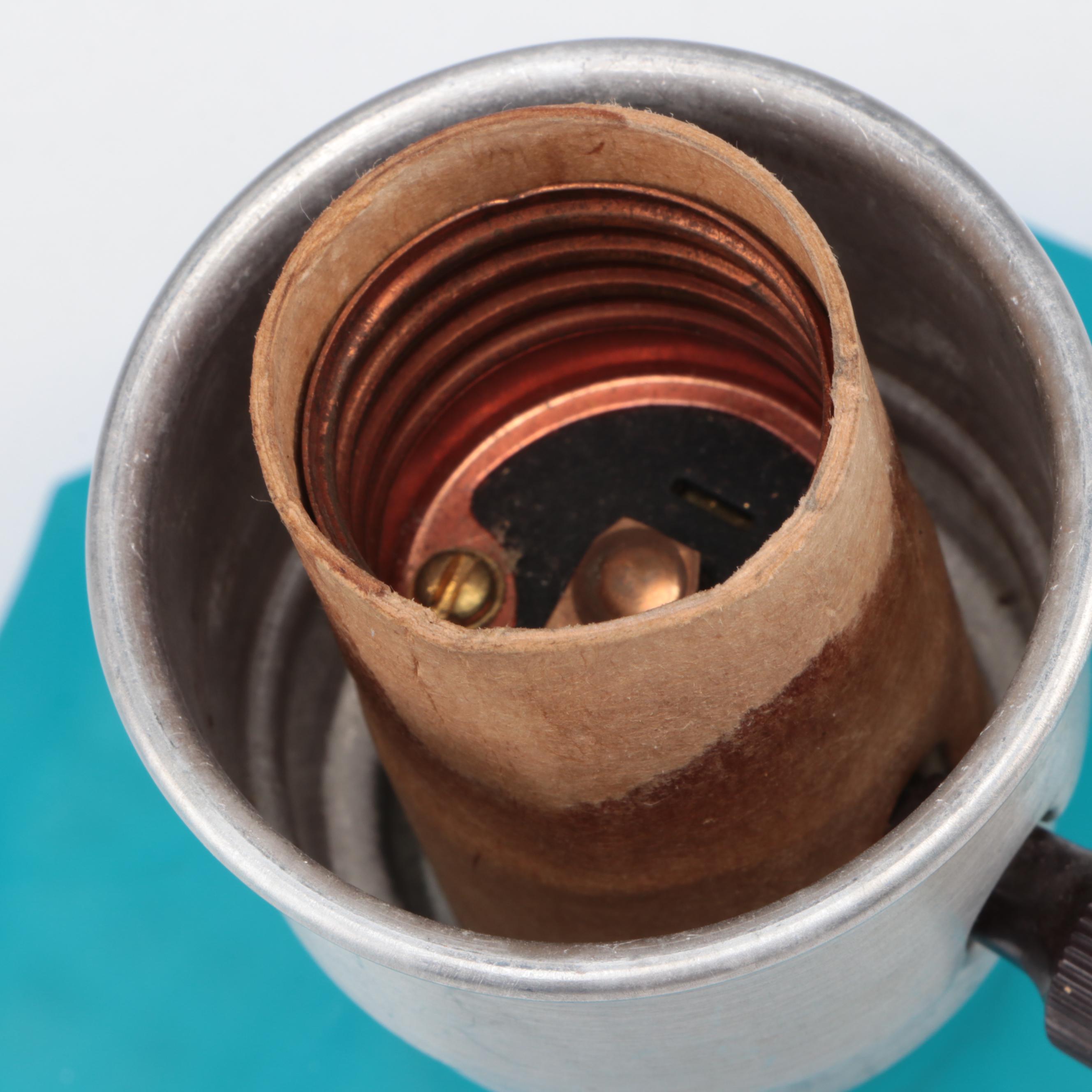 Art Deco Blue Satin Glass Torpedo Boudoir Lamp Pair