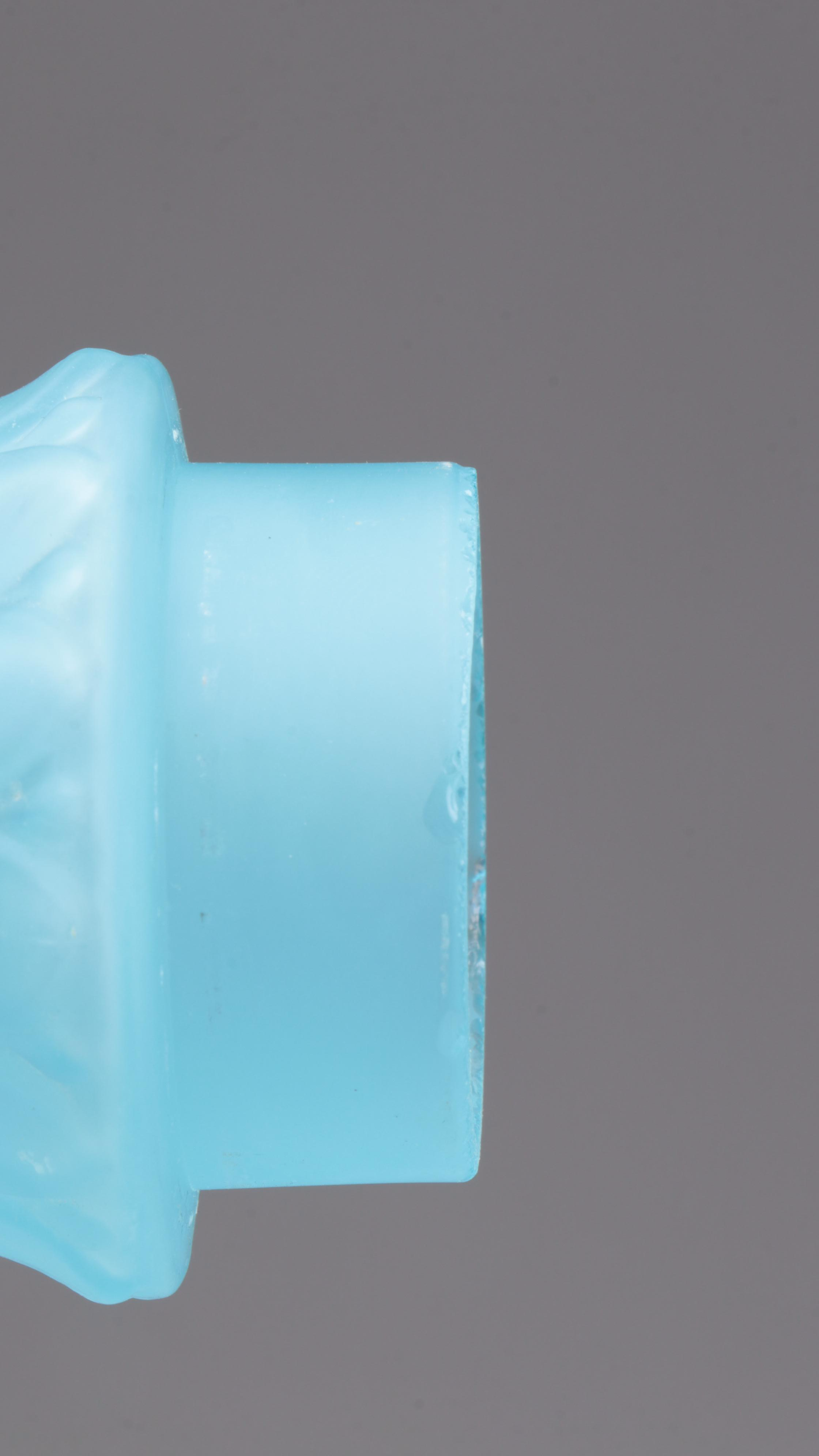 Art Deco Blue Satin Glass Torpedo Boudoir Lamp Pair