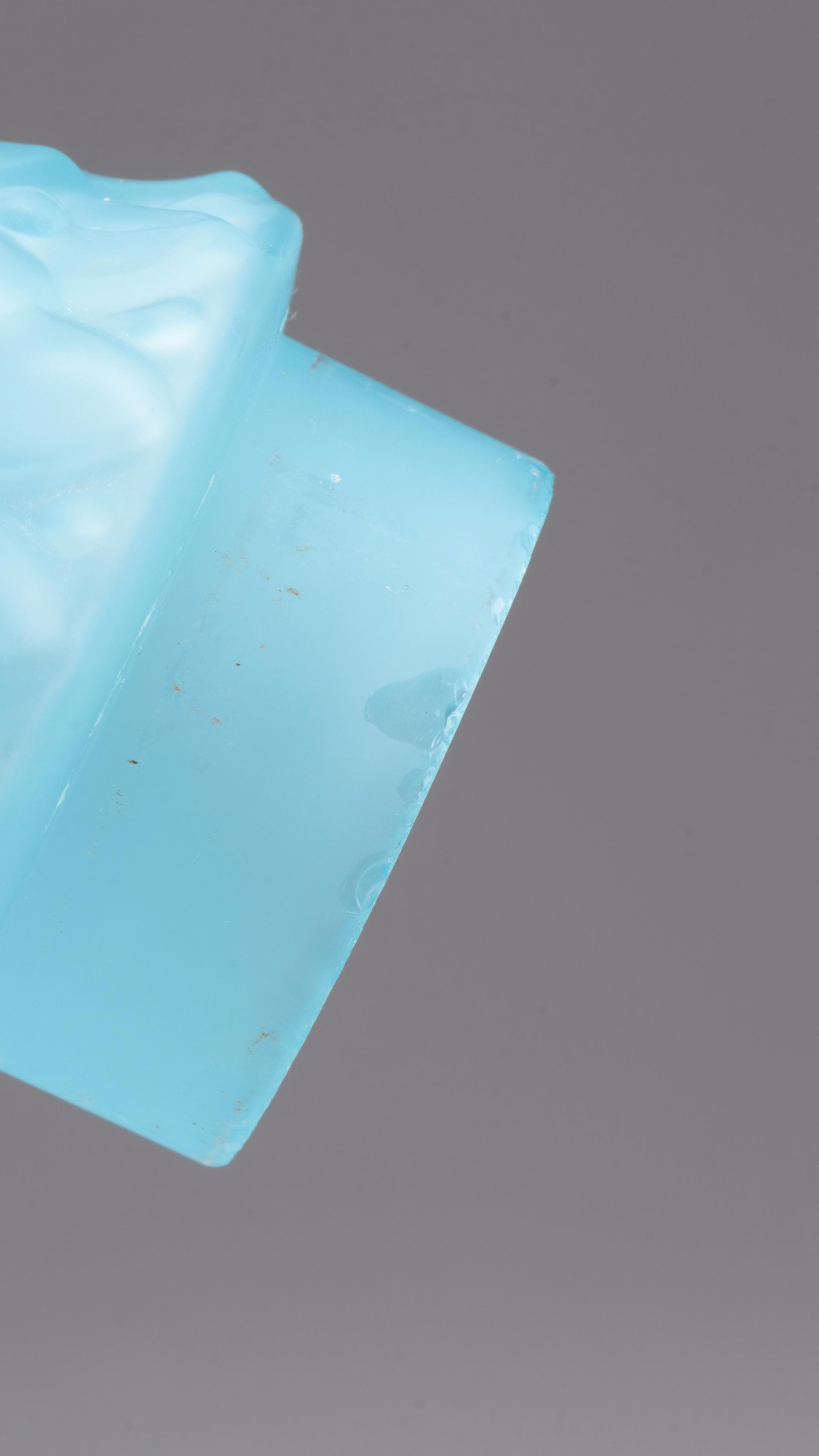 Art Deco Blue Satin Glass Torpedo Boudoir Lamp Pair