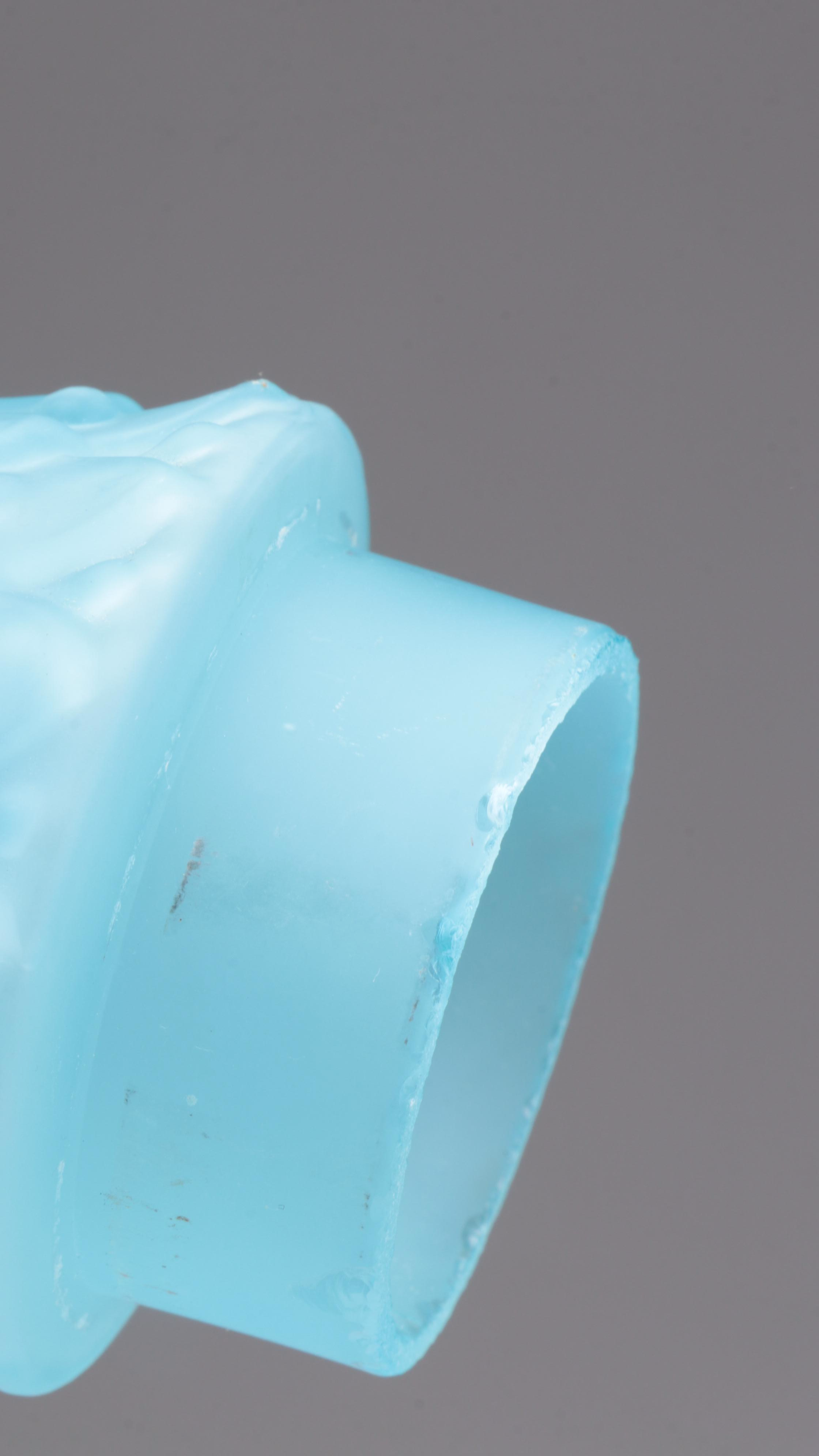 Art Deco Blue Satin Glass Torpedo Boudoir Lamp Pair