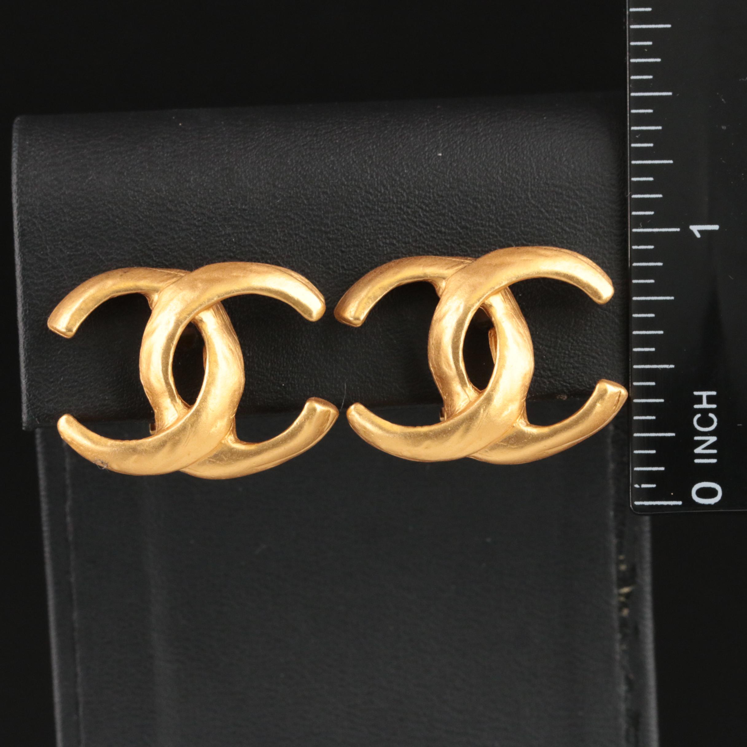 Chanel Double C Logo Earrings