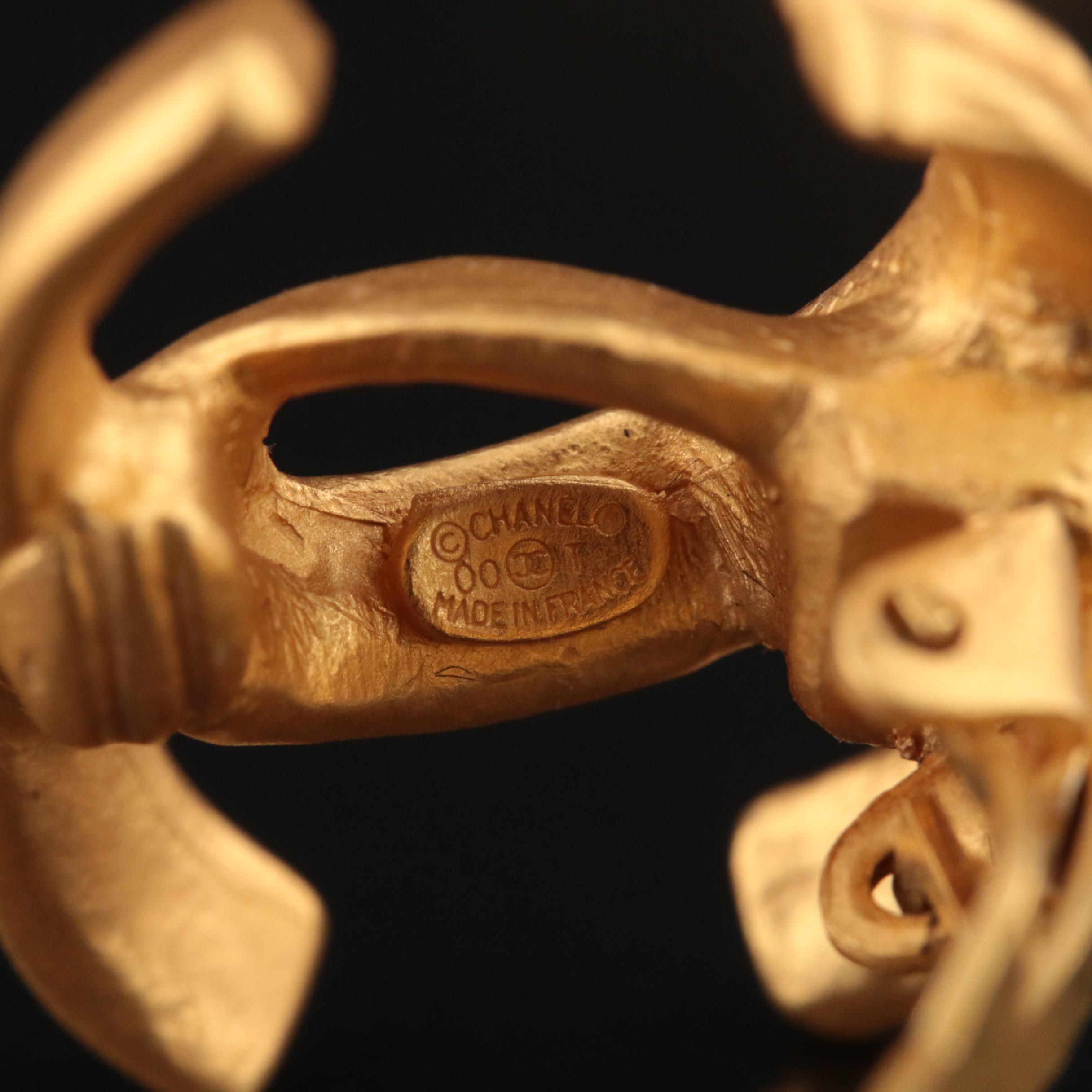 Chanel Double C Logo Earrings