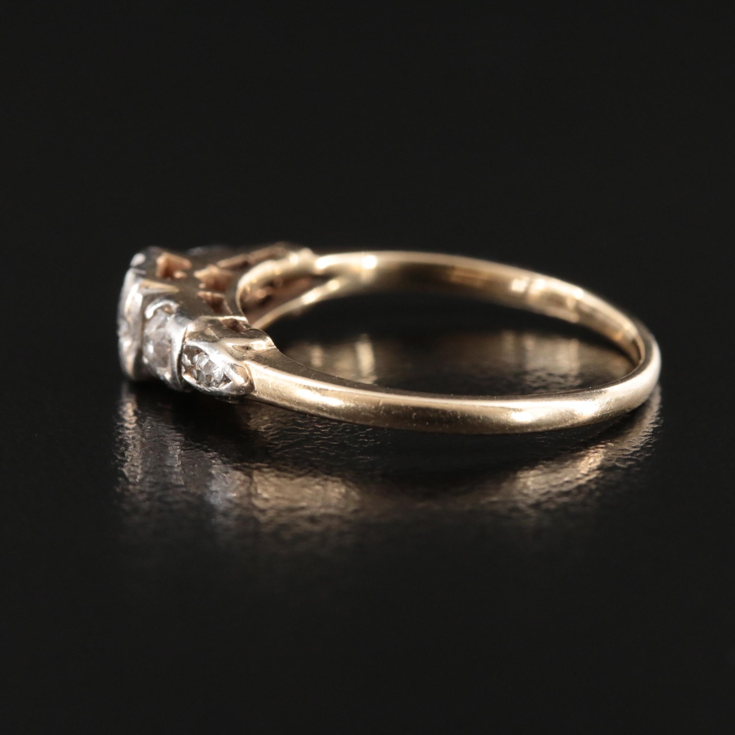 Antique 14K 0.44 CTW Diamond Ring with Palladium Accents