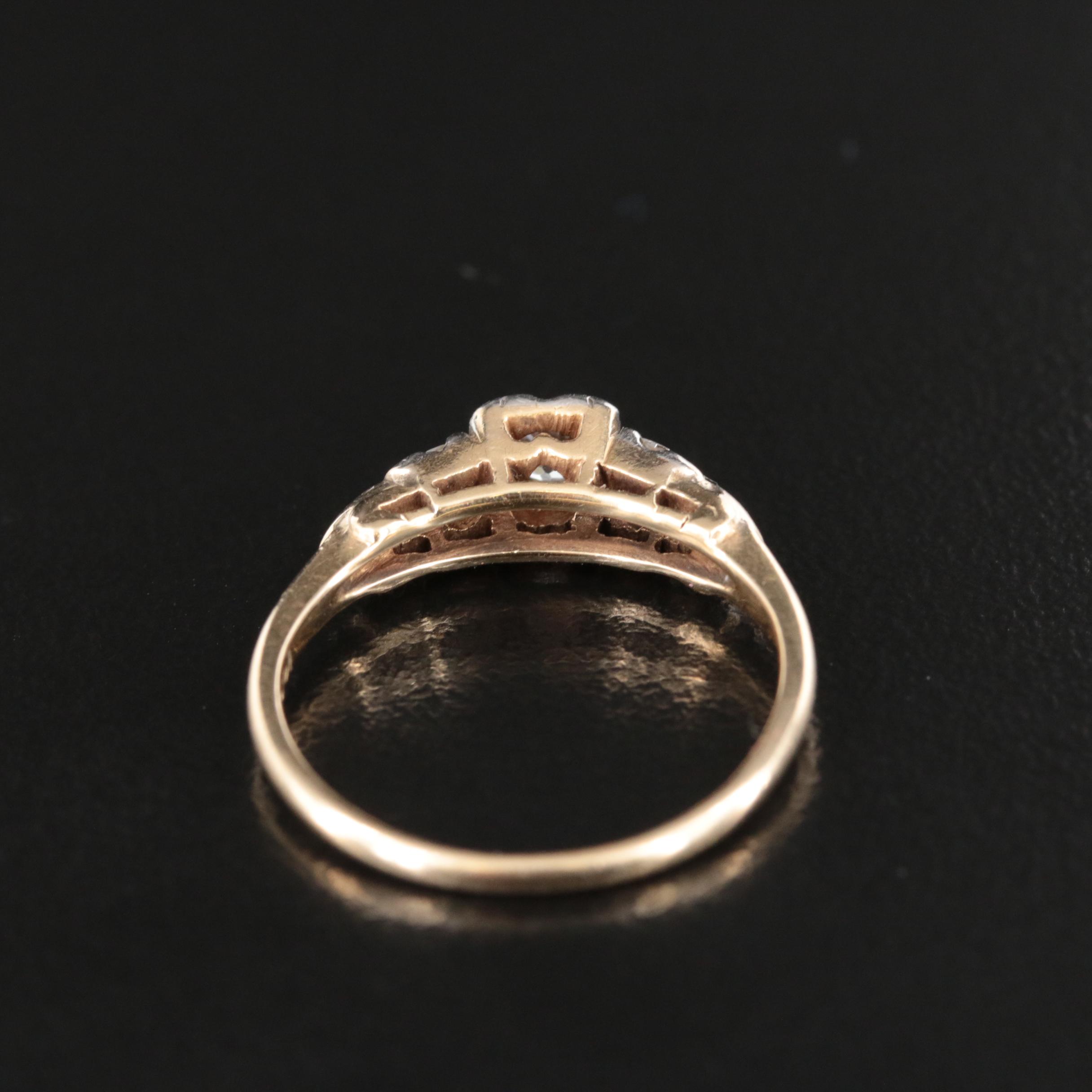 Antique 14K 0.44 CTW Diamond Ring with Palladium Accents
