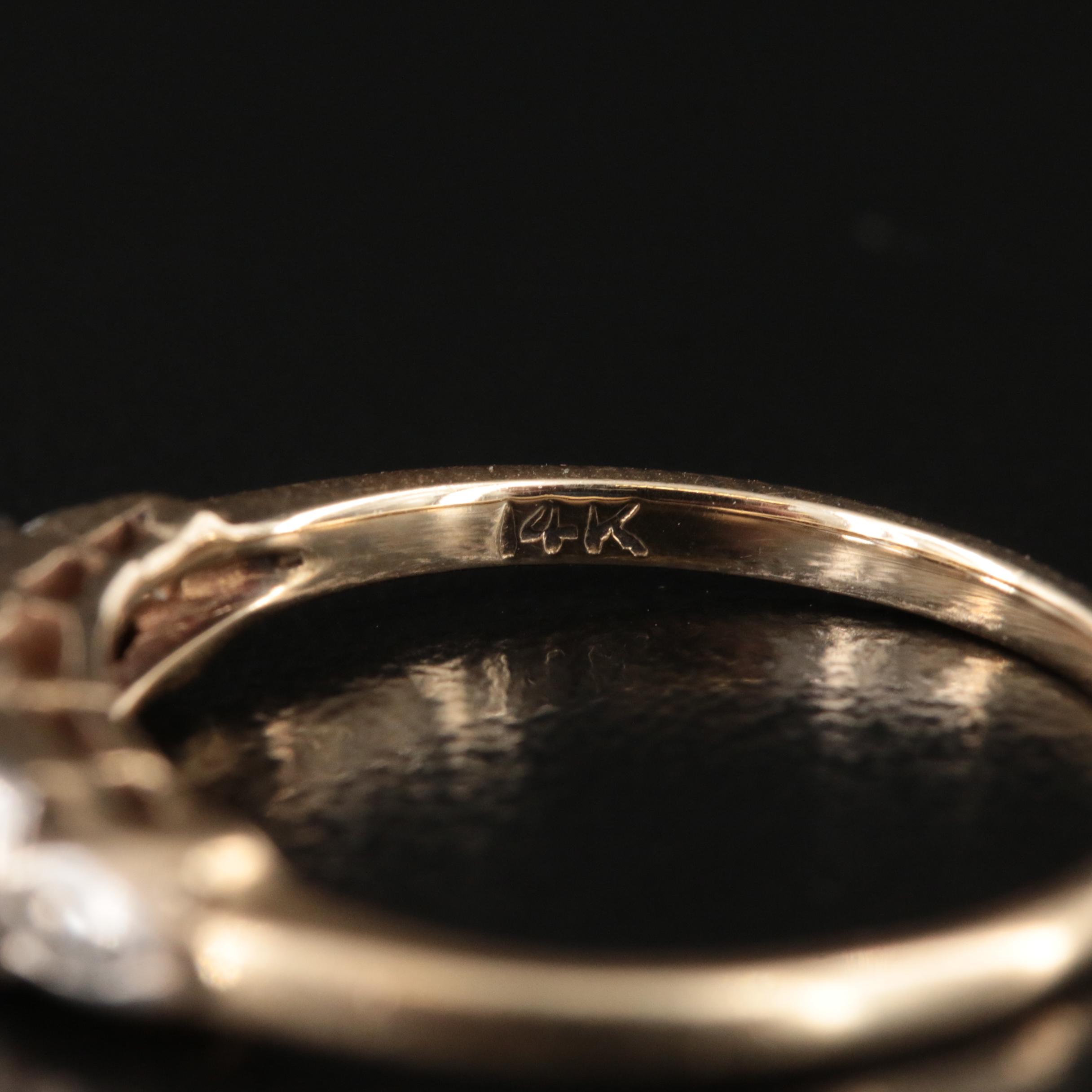 Antique 14K 0.44 CTW Diamond Ring with Palladium Accents