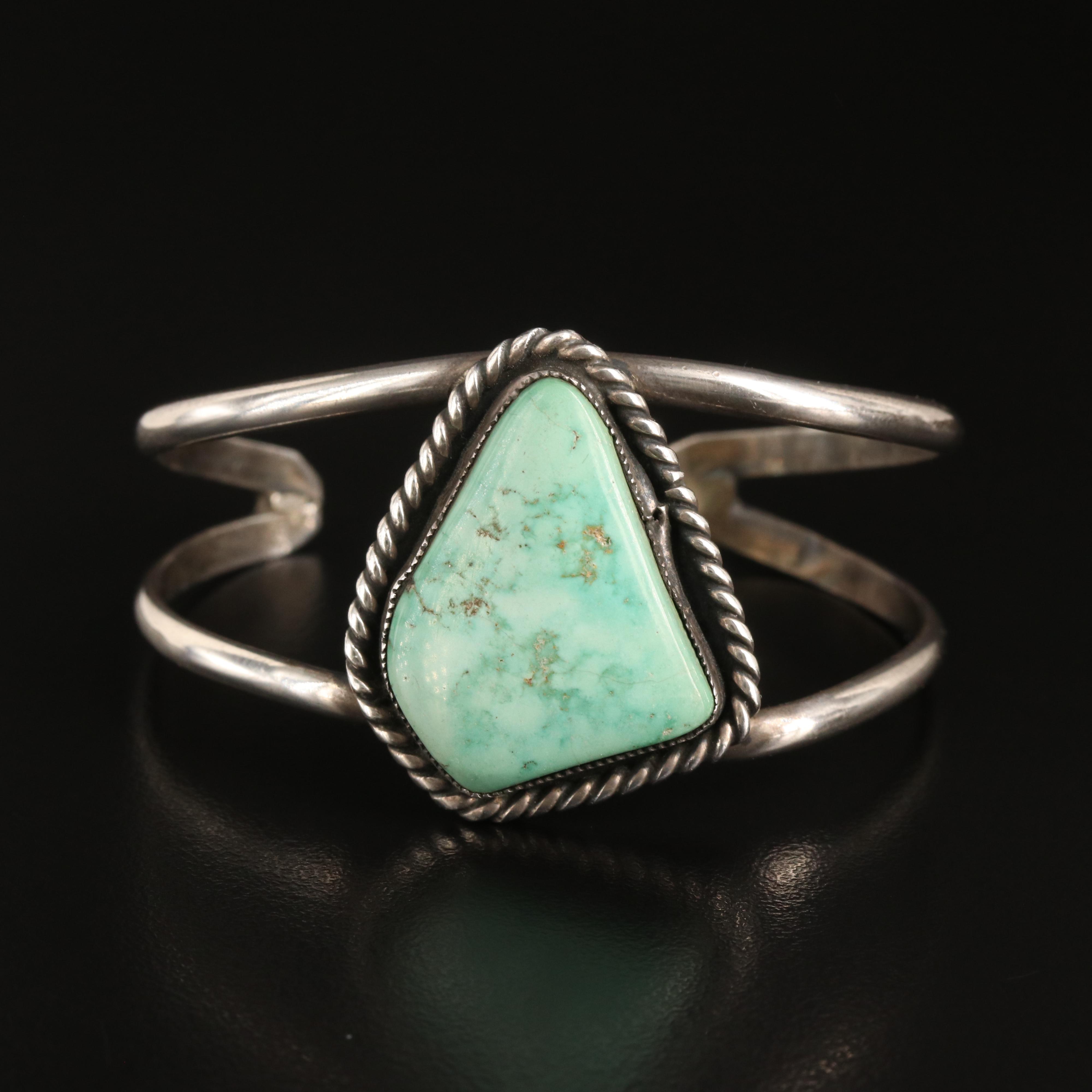 Southwestern Sterling Turquoise Cuff