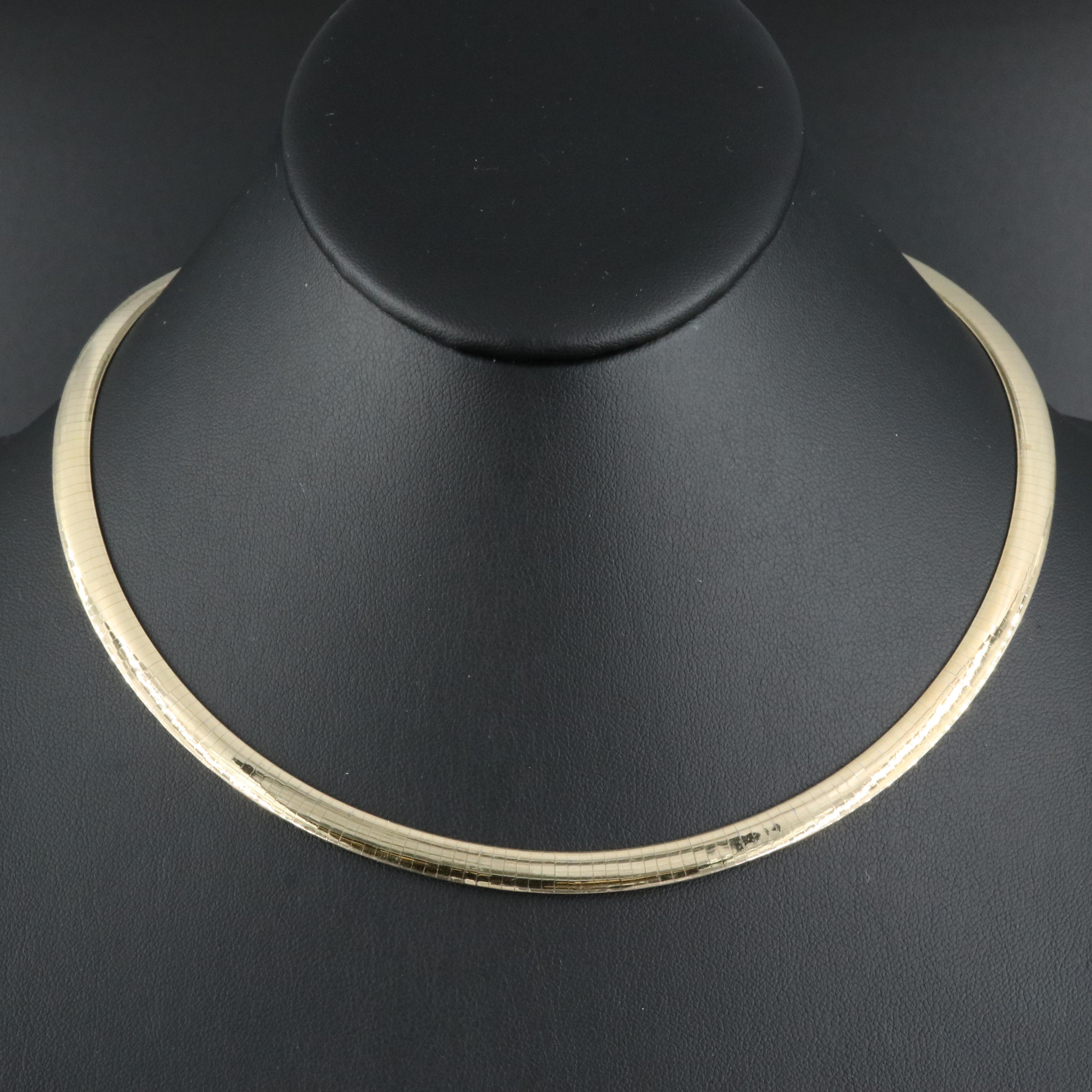 Italian 14K Two-Tone Reversible Omega Necklace