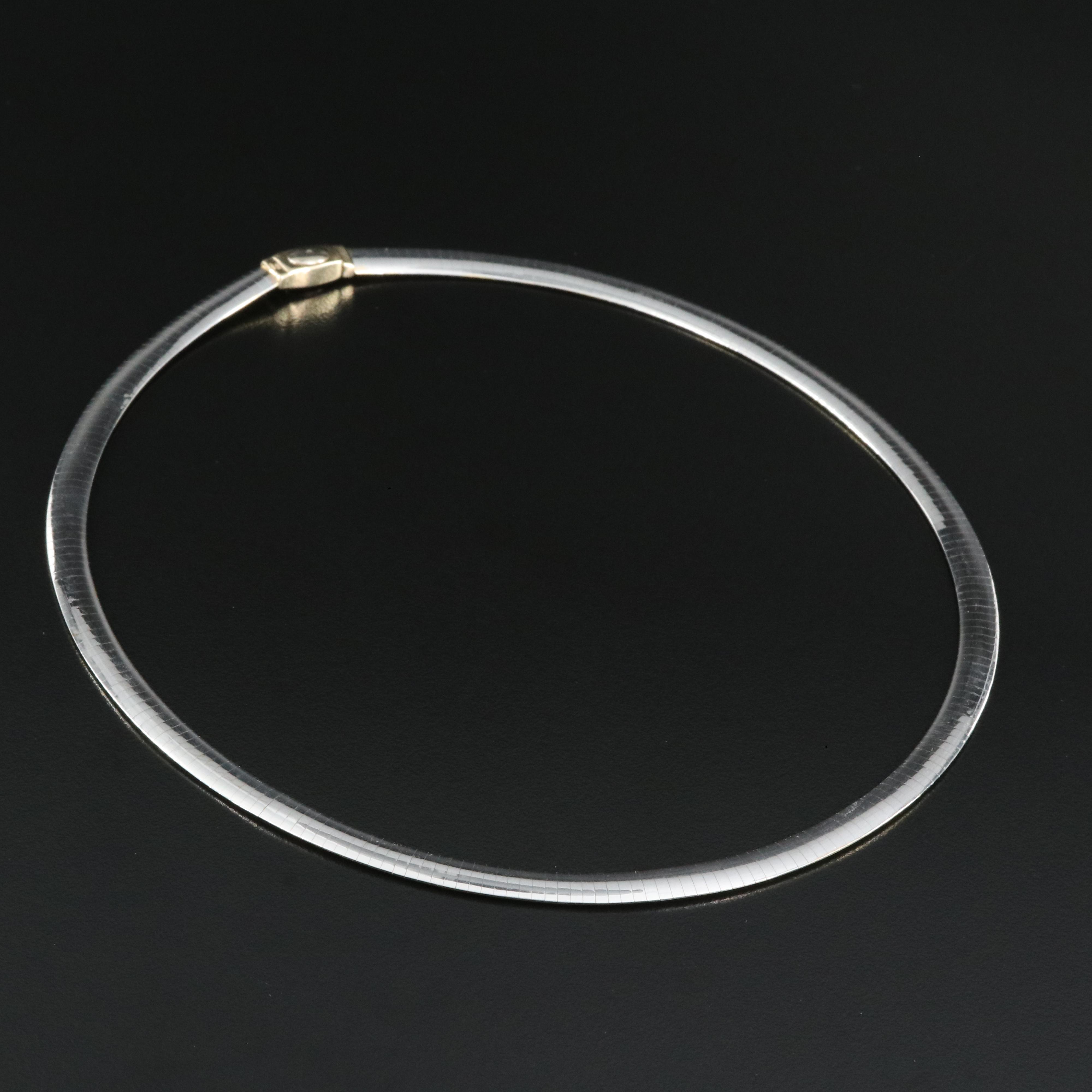 Italian 14K Two-Tone Reversible Omega Necklace