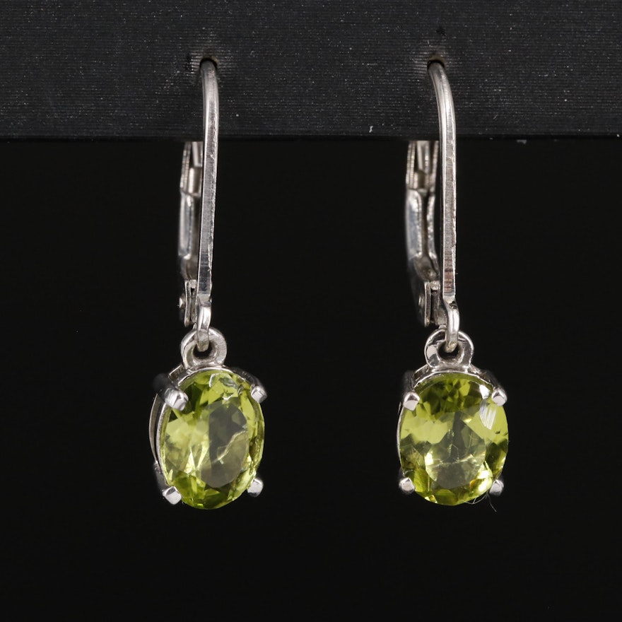 Sterling Peridot Drop Earrings