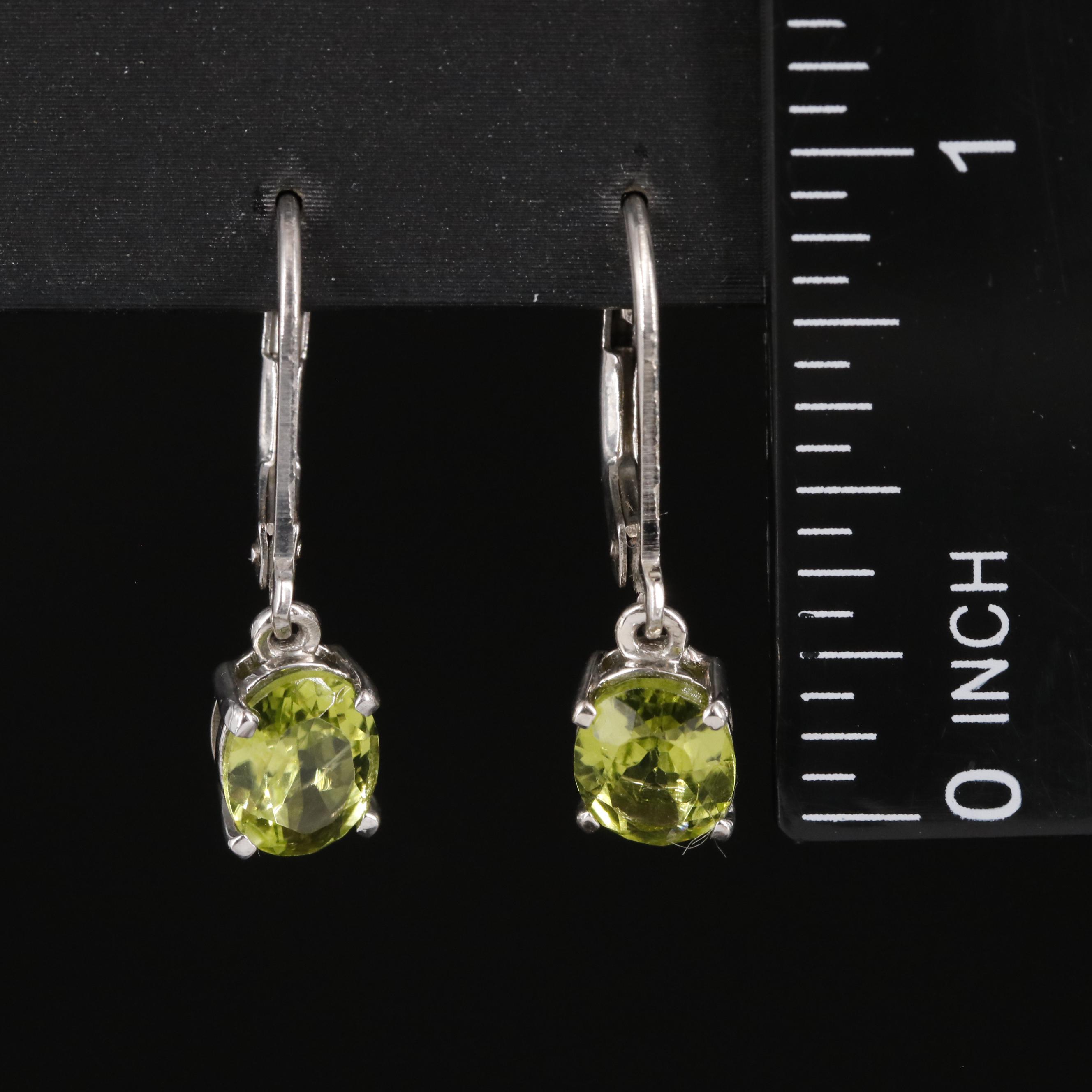 Sterling Peridot Drop Earrings