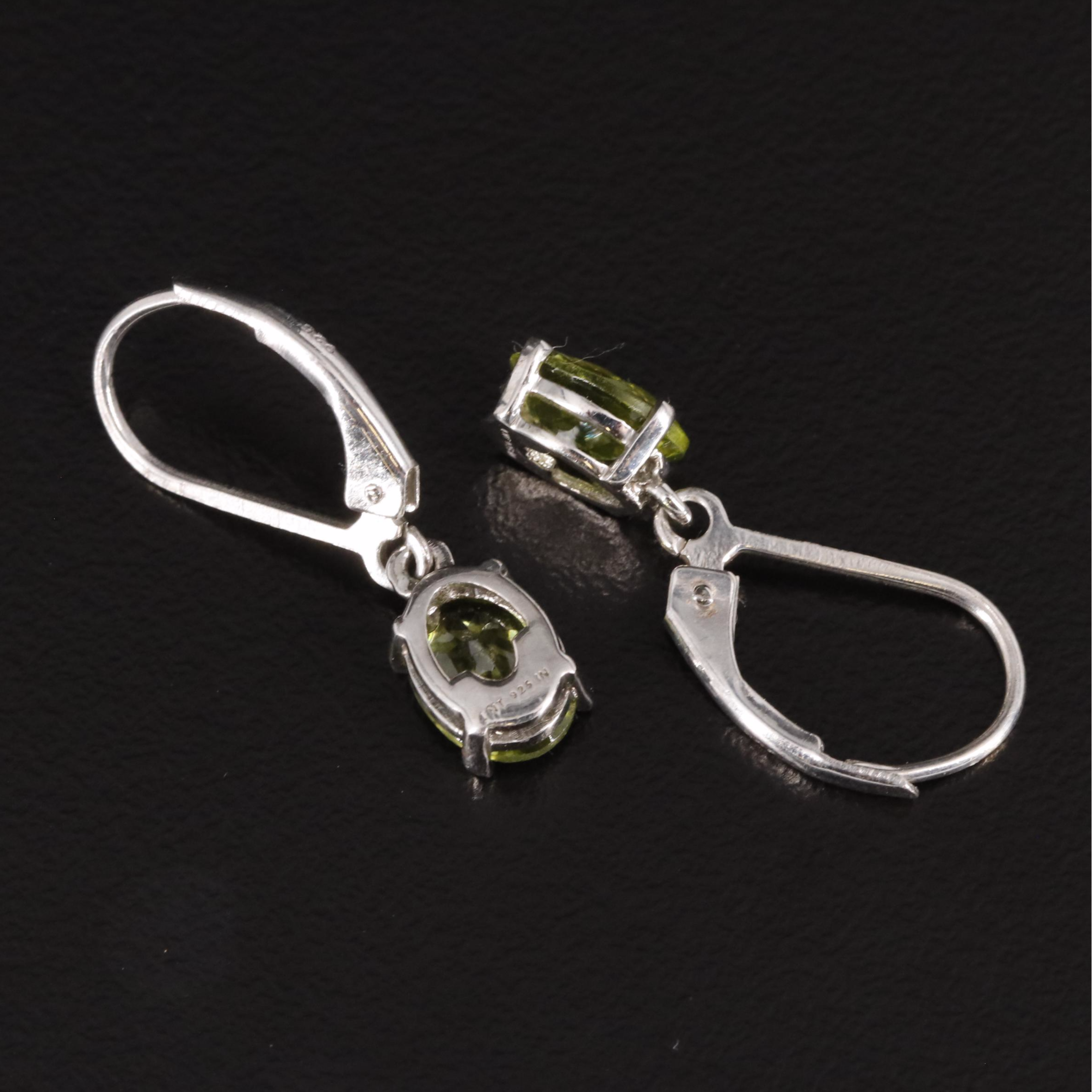 Sterling Peridot Drop Earrings