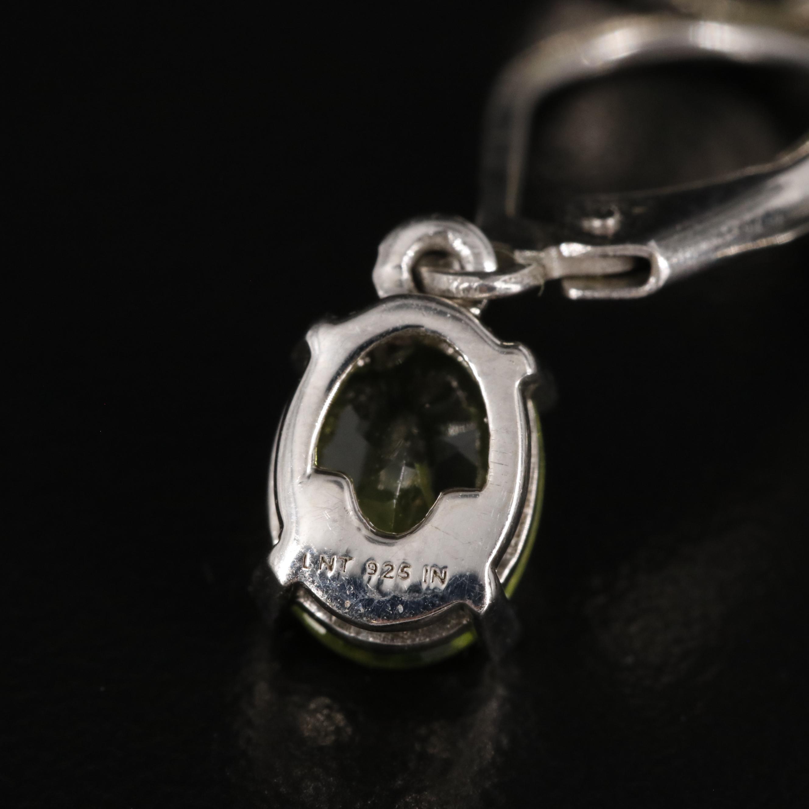 Sterling Peridot Drop Earrings