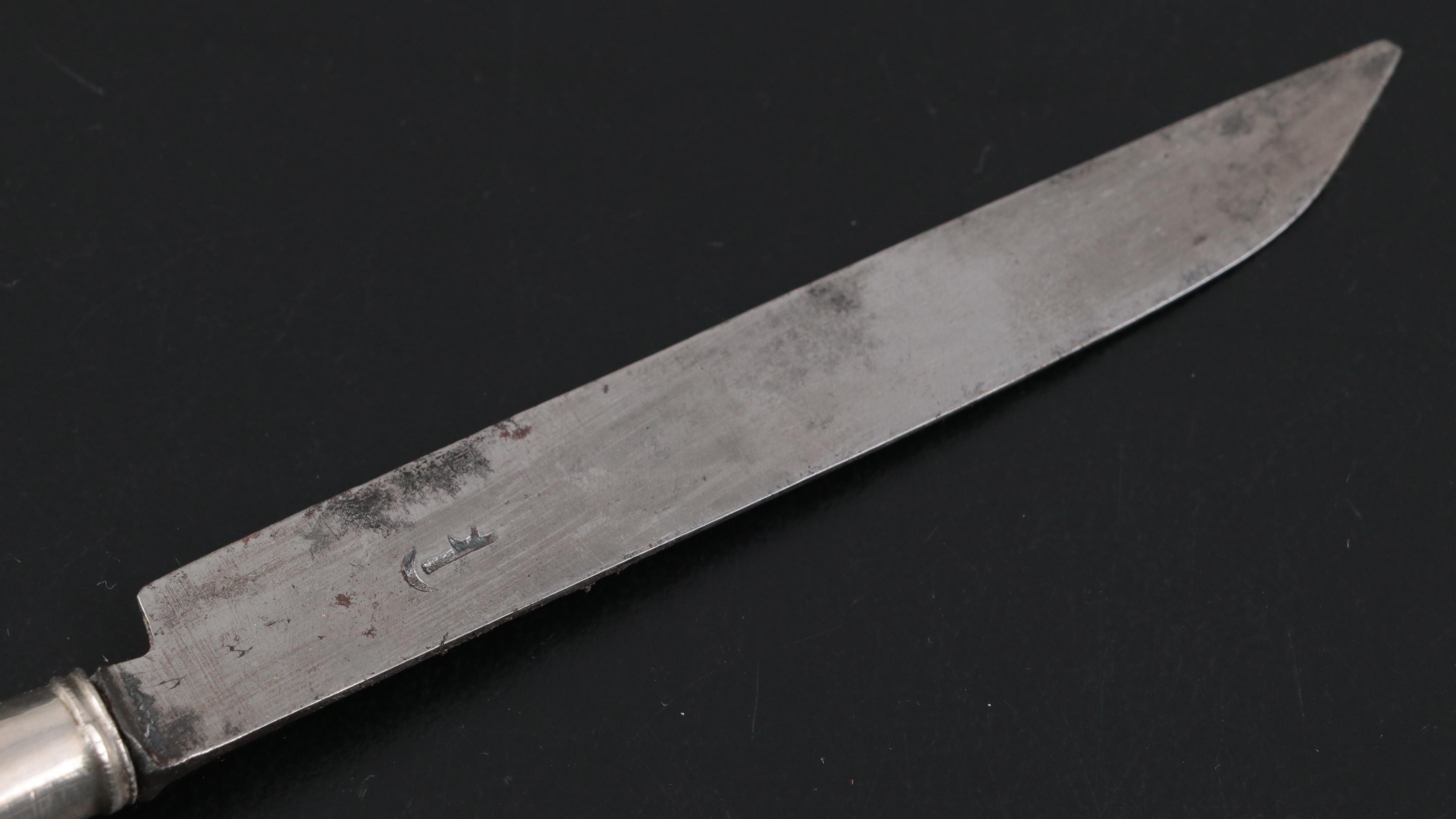 Chinese 800 Silver-Mount Knife in Shagreen Sheath