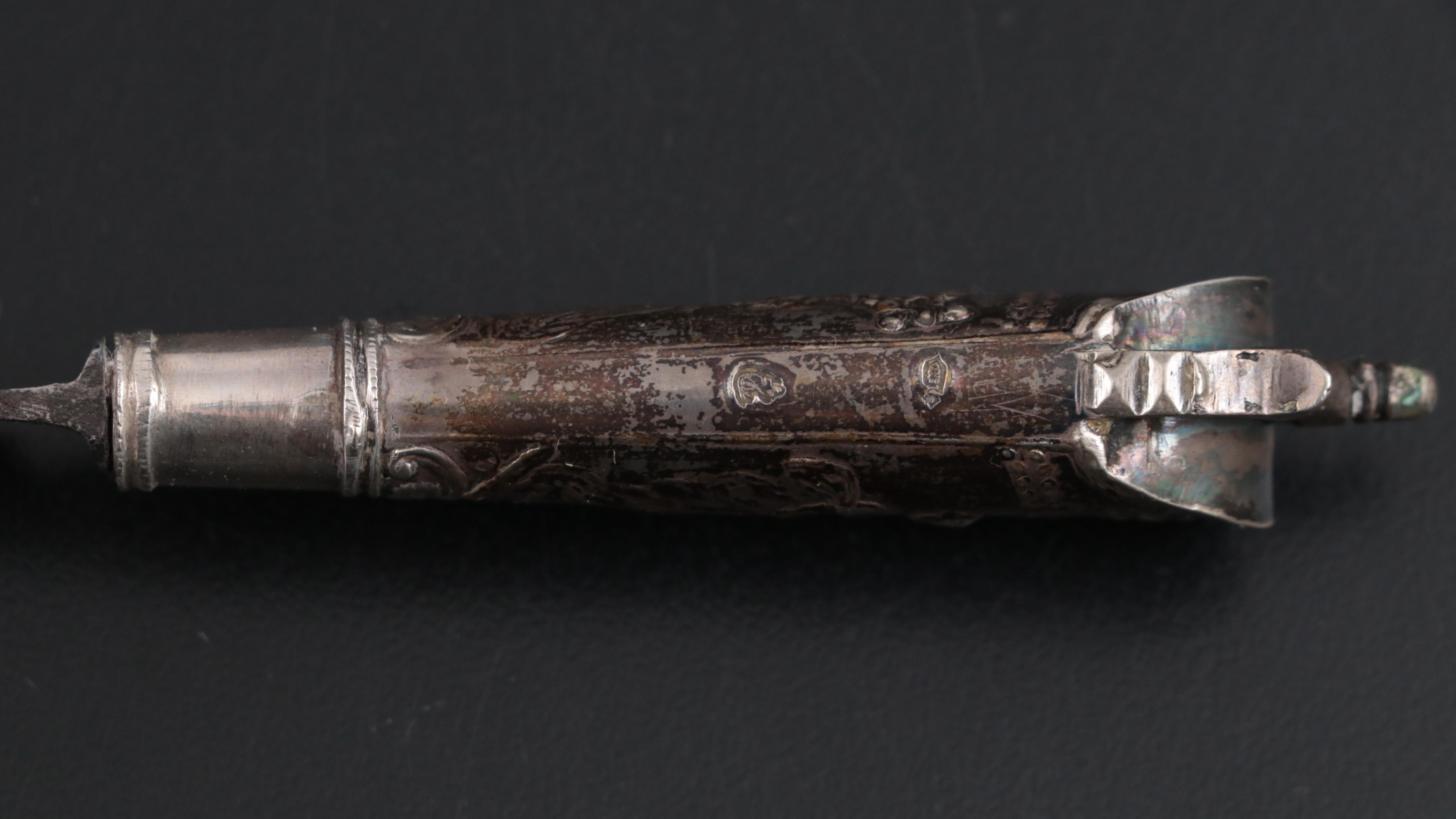 Chinese 800 Silver-Mount Knife in Shagreen Sheath