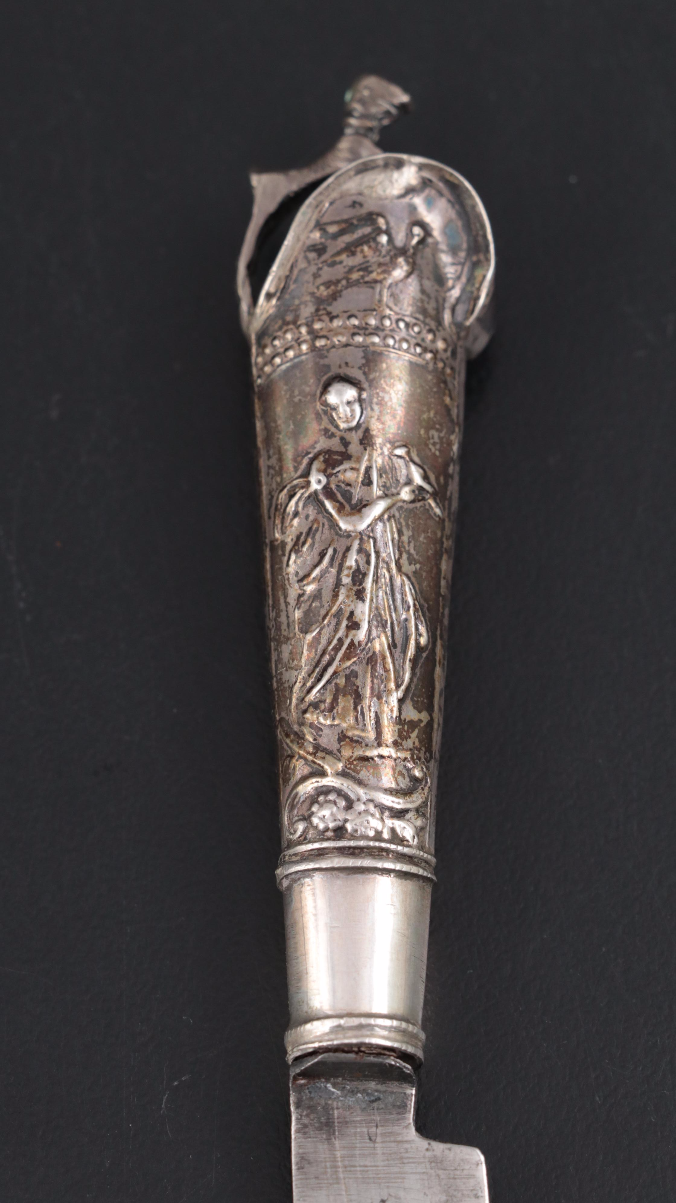 Chinese 800 Silver-Mount Knife in Shagreen Sheath