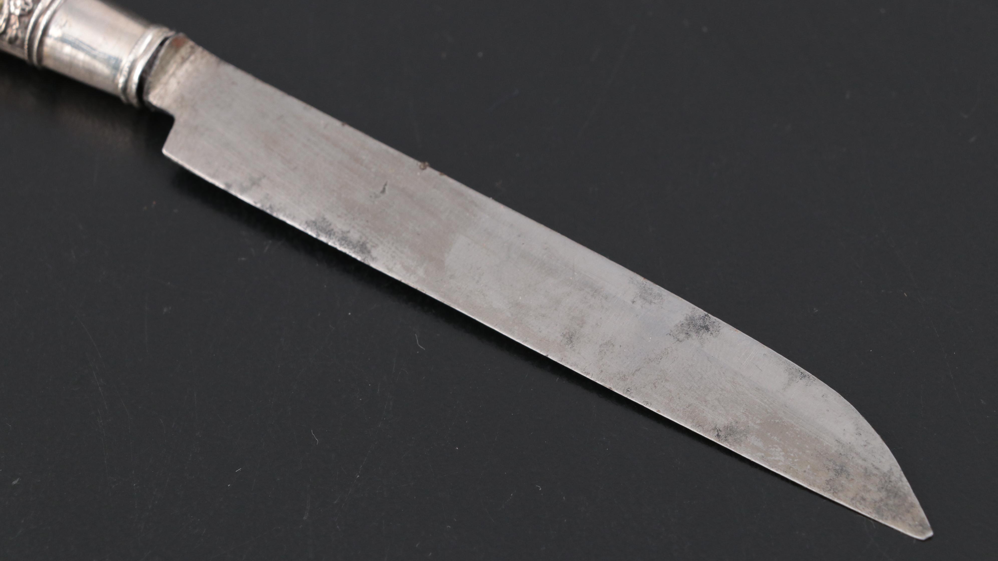 Chinese 800 Silver-Mount Knife in Shagreen Sheath