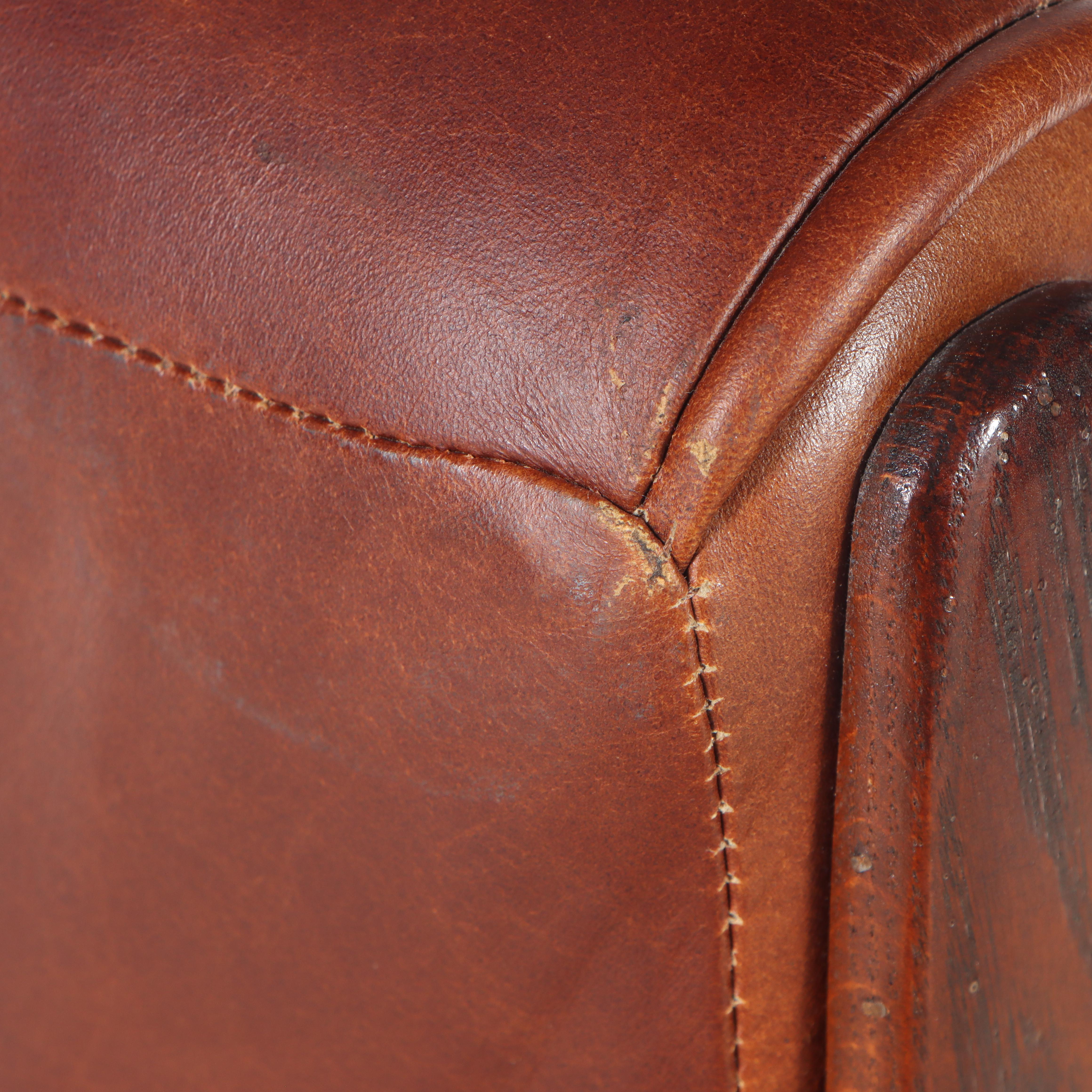 Oak and Leather Adjustable Executive Office Chair